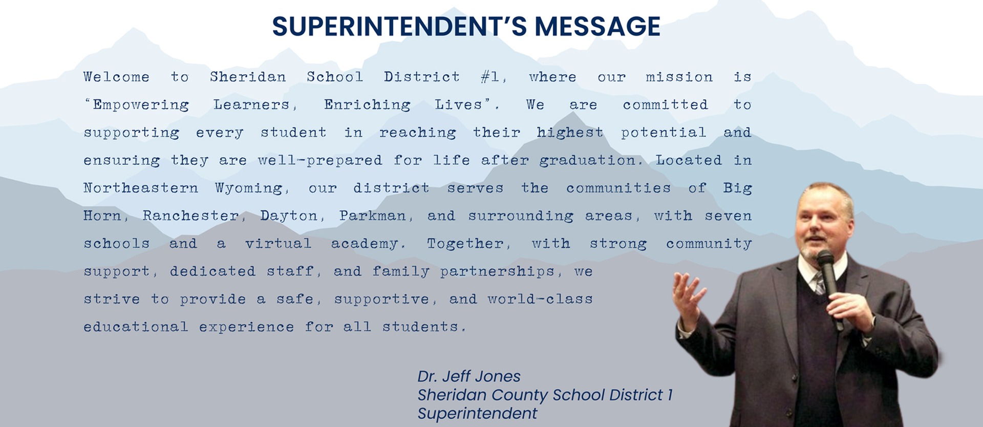 Superintendent's message Jeff Jones