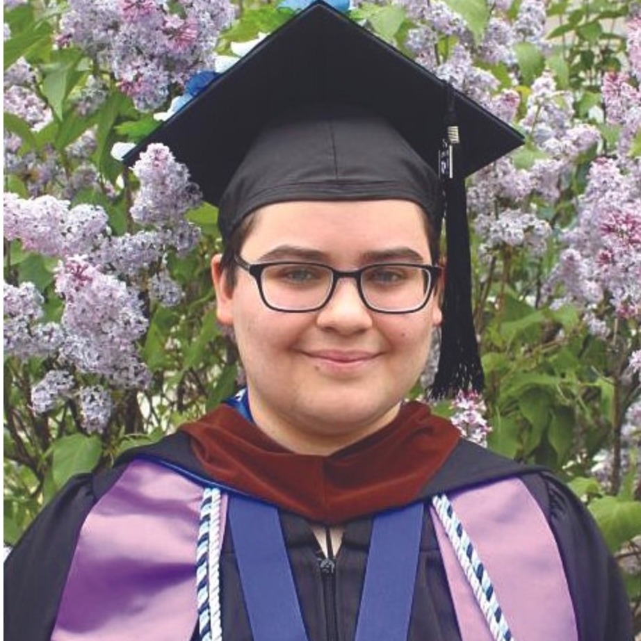 Isabelle Curtis in graduation gown