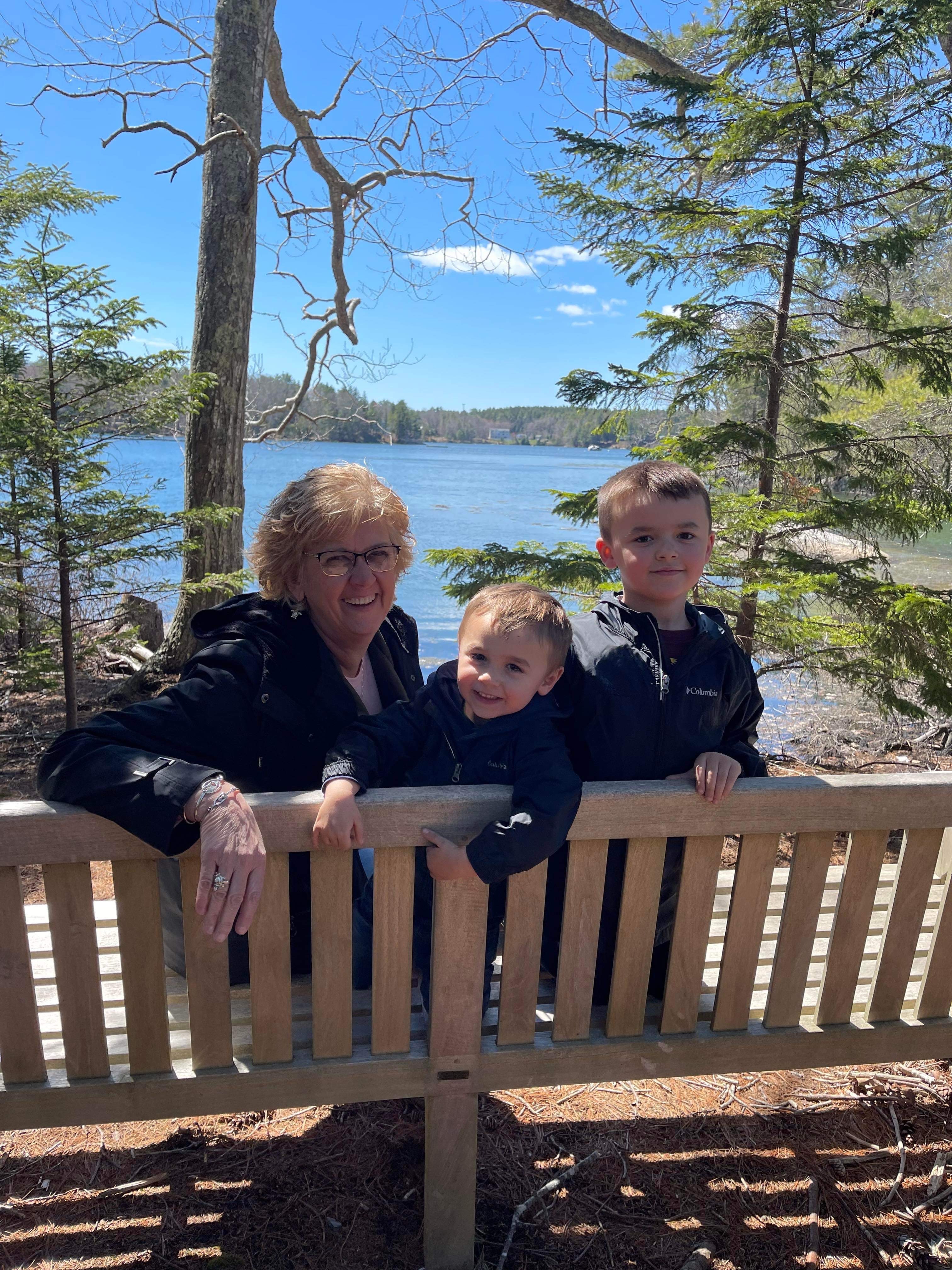 Cathy with her grandsons