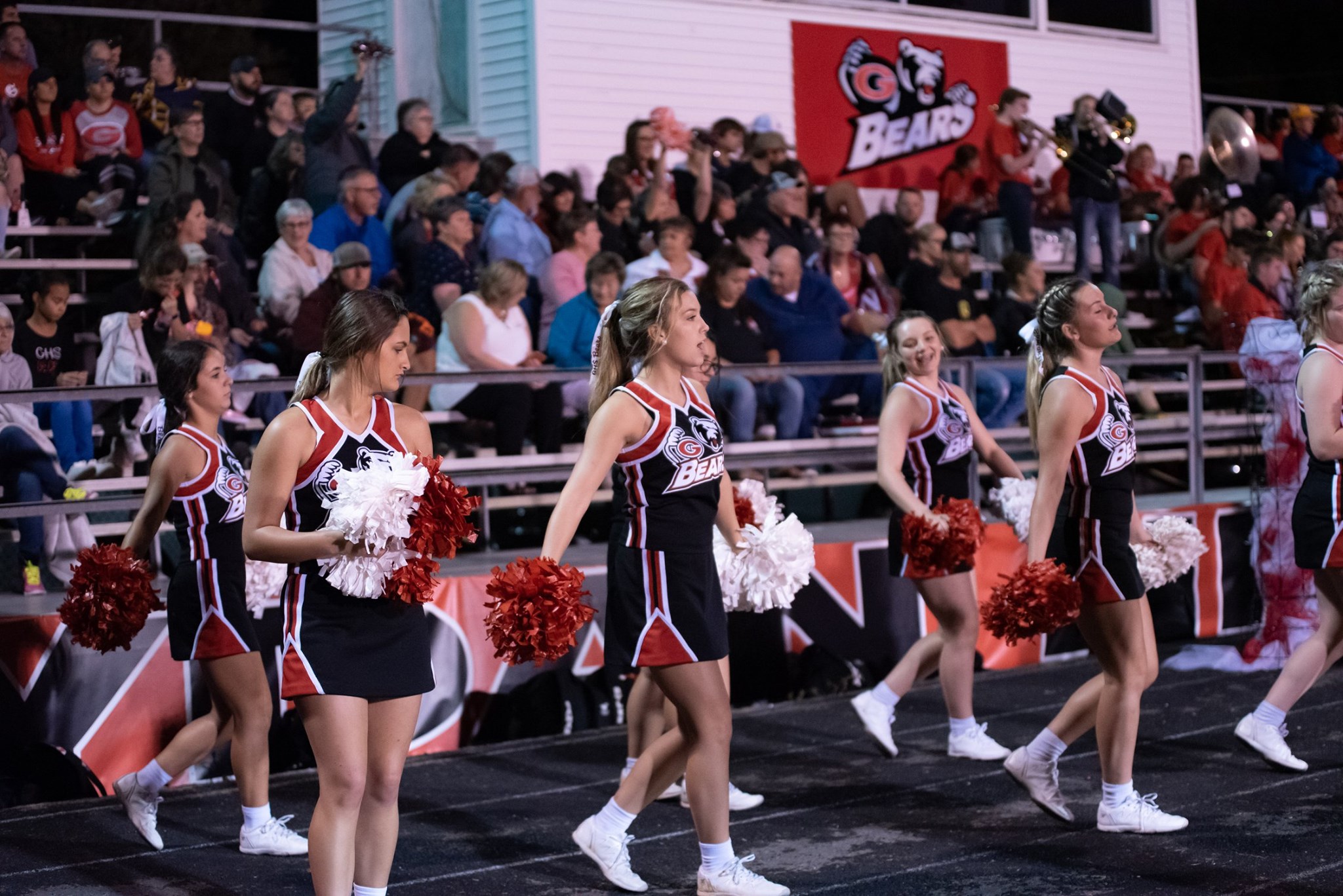 Cheerleaders at a sporting event