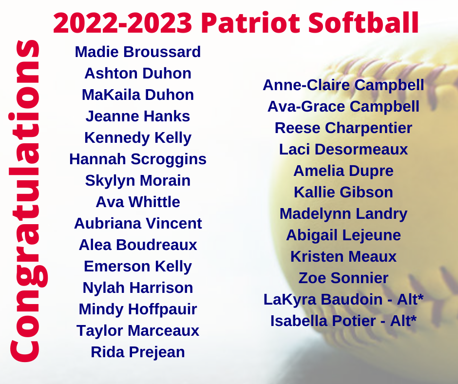 22-23 Patriot Softball Team