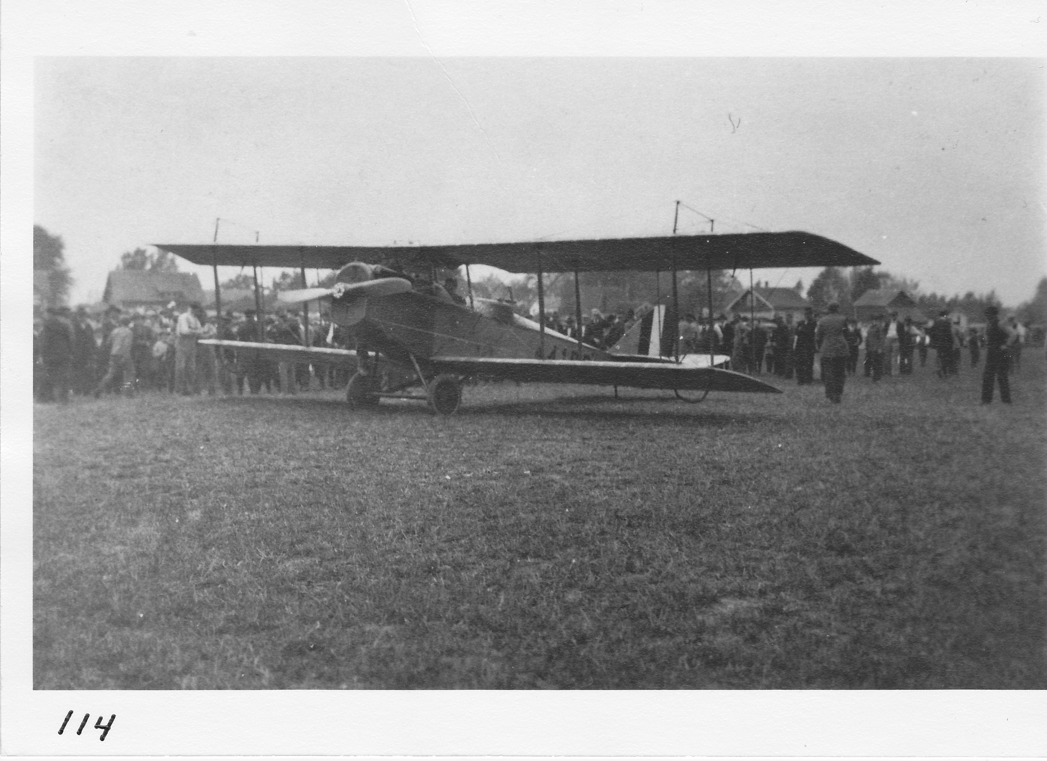 The first airplane to land in Morenci, October 1918.