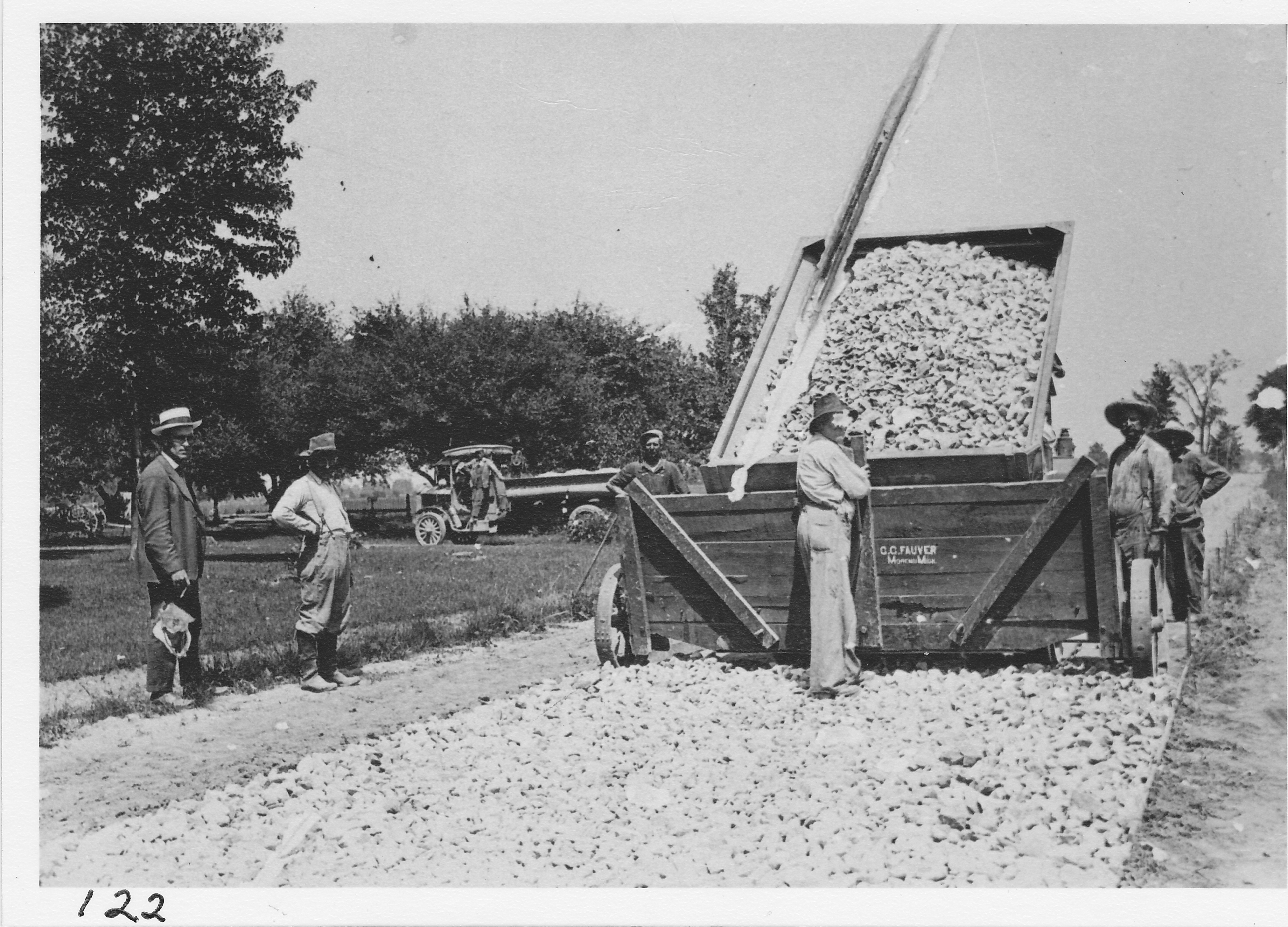 Clare Fauver and early day road paving.