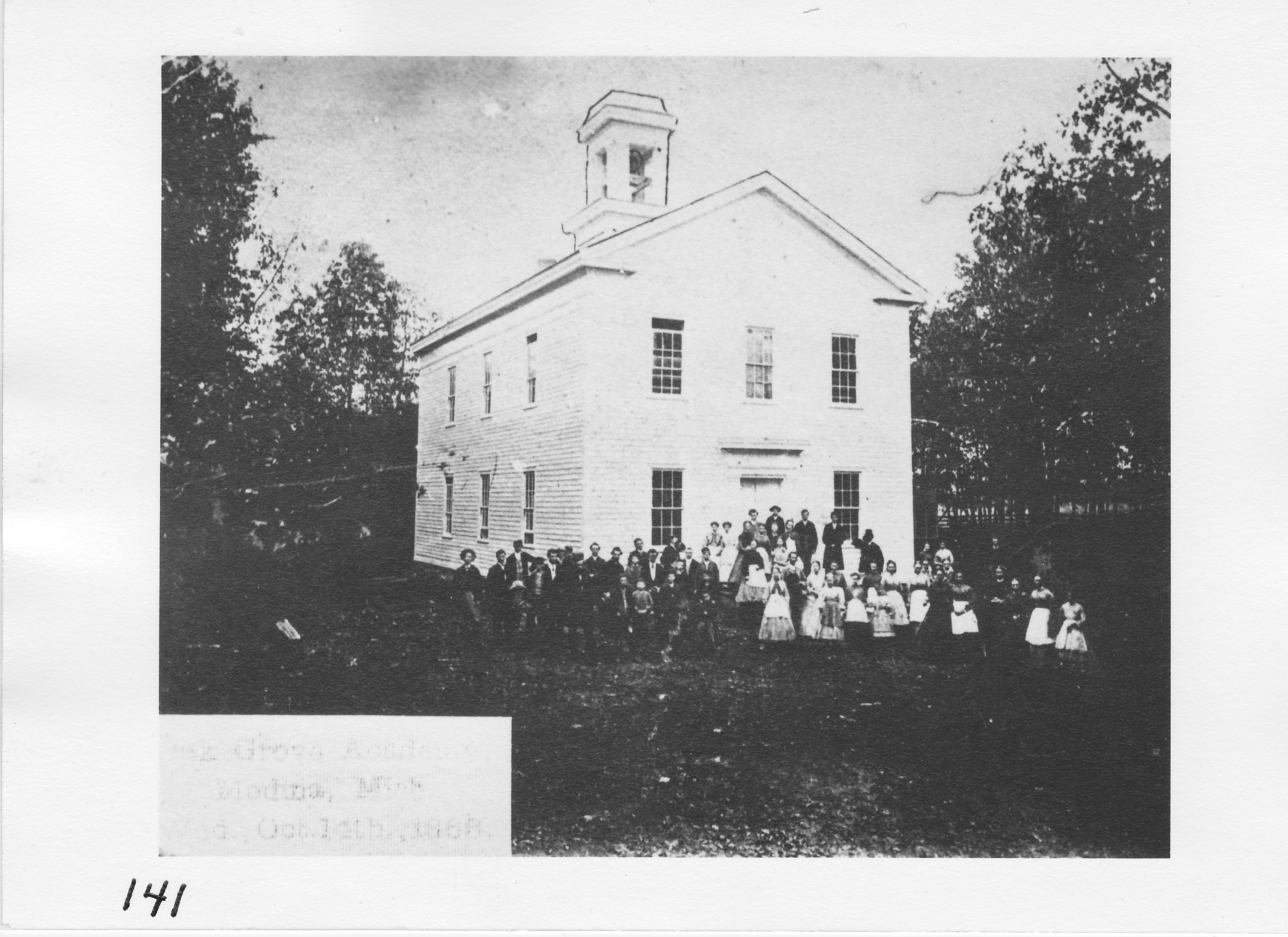 Oak Grove Academy at Medina, Michigan.  Photo taken Oct. 14, 1868.