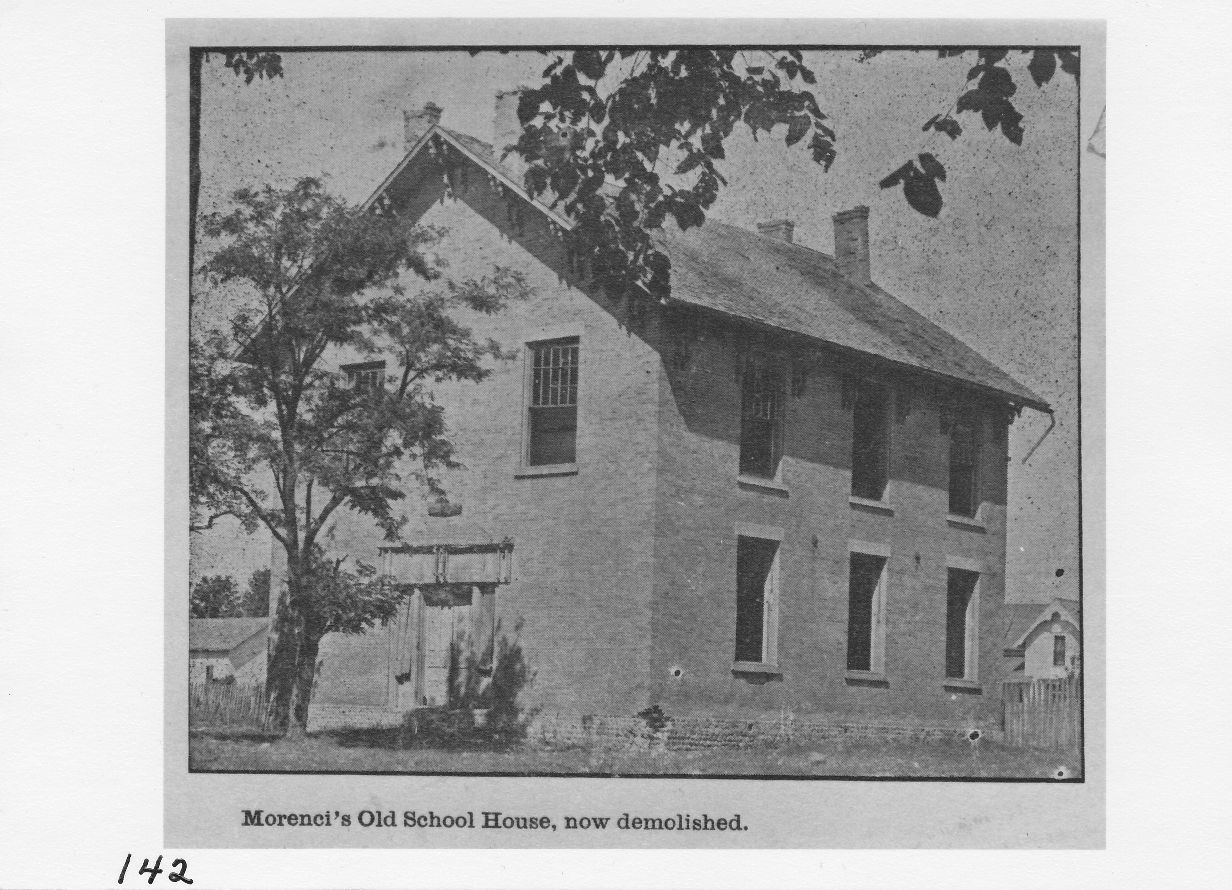 “Old Brick” school on Union Street.  Built in 1859, demolished in 1872.