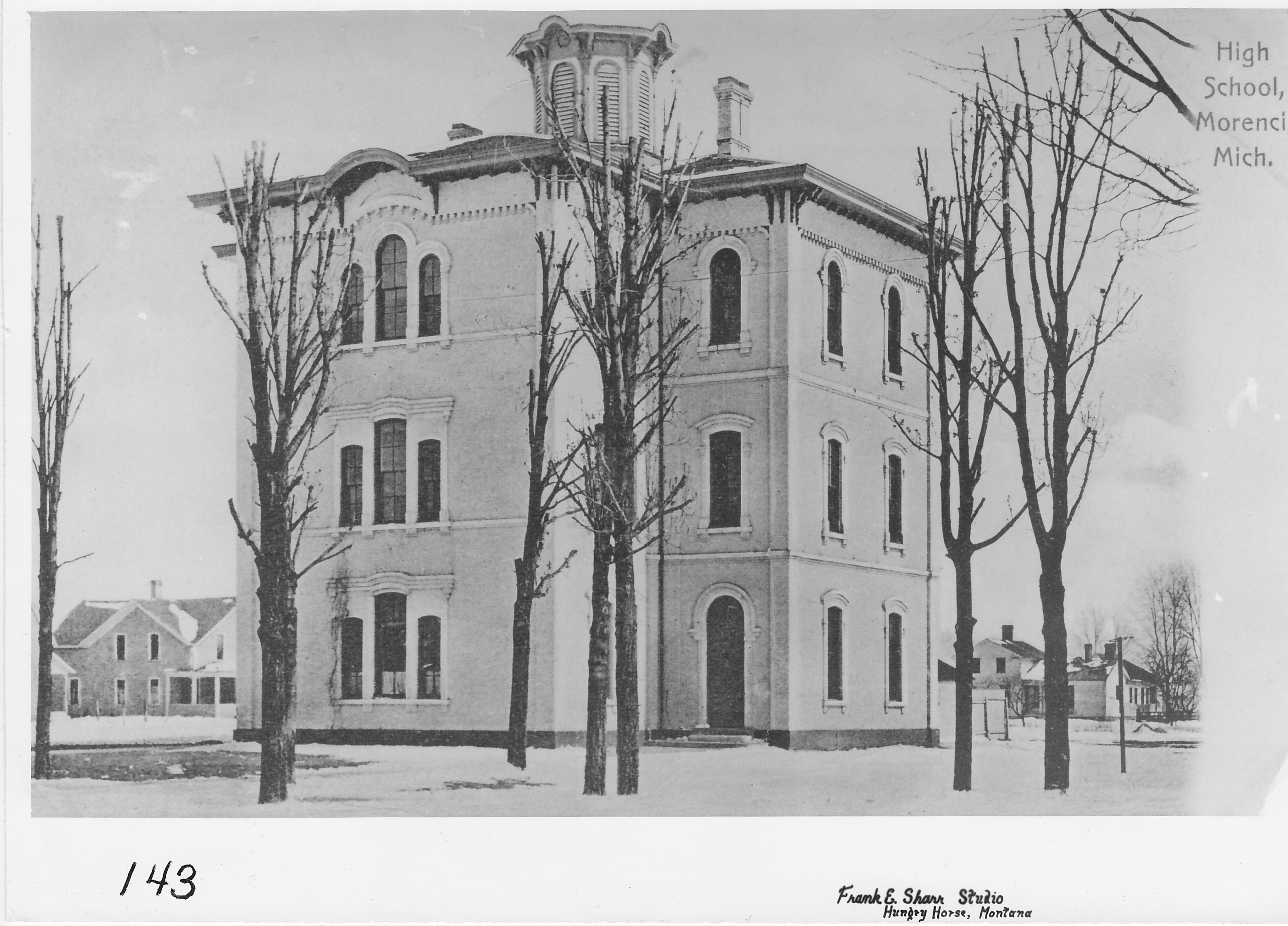 High school building on N. Summit Street.  Built on the “Commons” in 1872, demolished in 1907.  Built by James Turner and Albert Deyo at a cost of $13,000.