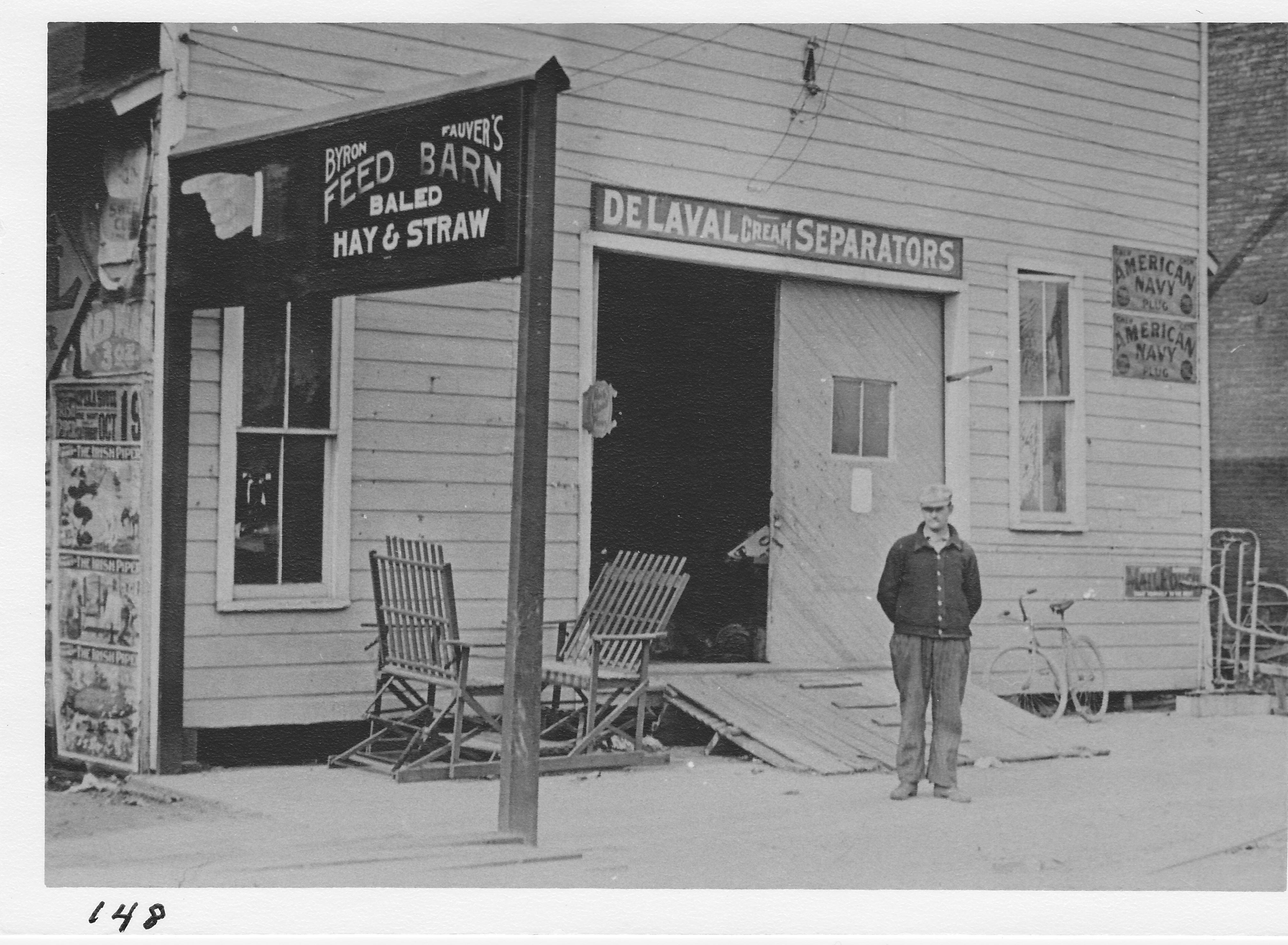 First skating rink building on north side of alley on North Street.  Part of building later used by Norman Glaser.