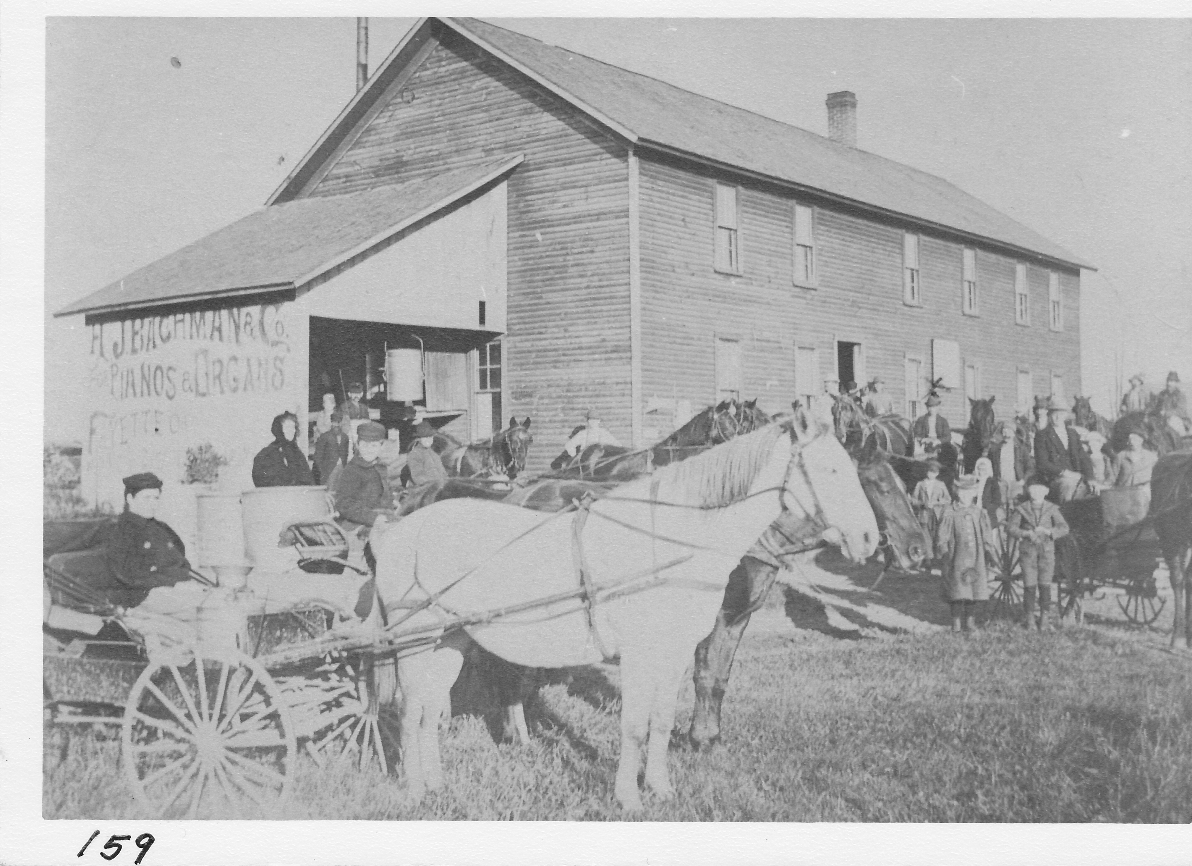 The creamery at Patterson Cheese Factory in Chesterfield Township, Fulton County, some 5 miles straight south from Morenci, southeast corner.  Many of Orla Bachman’s family in photo taken in 1900.