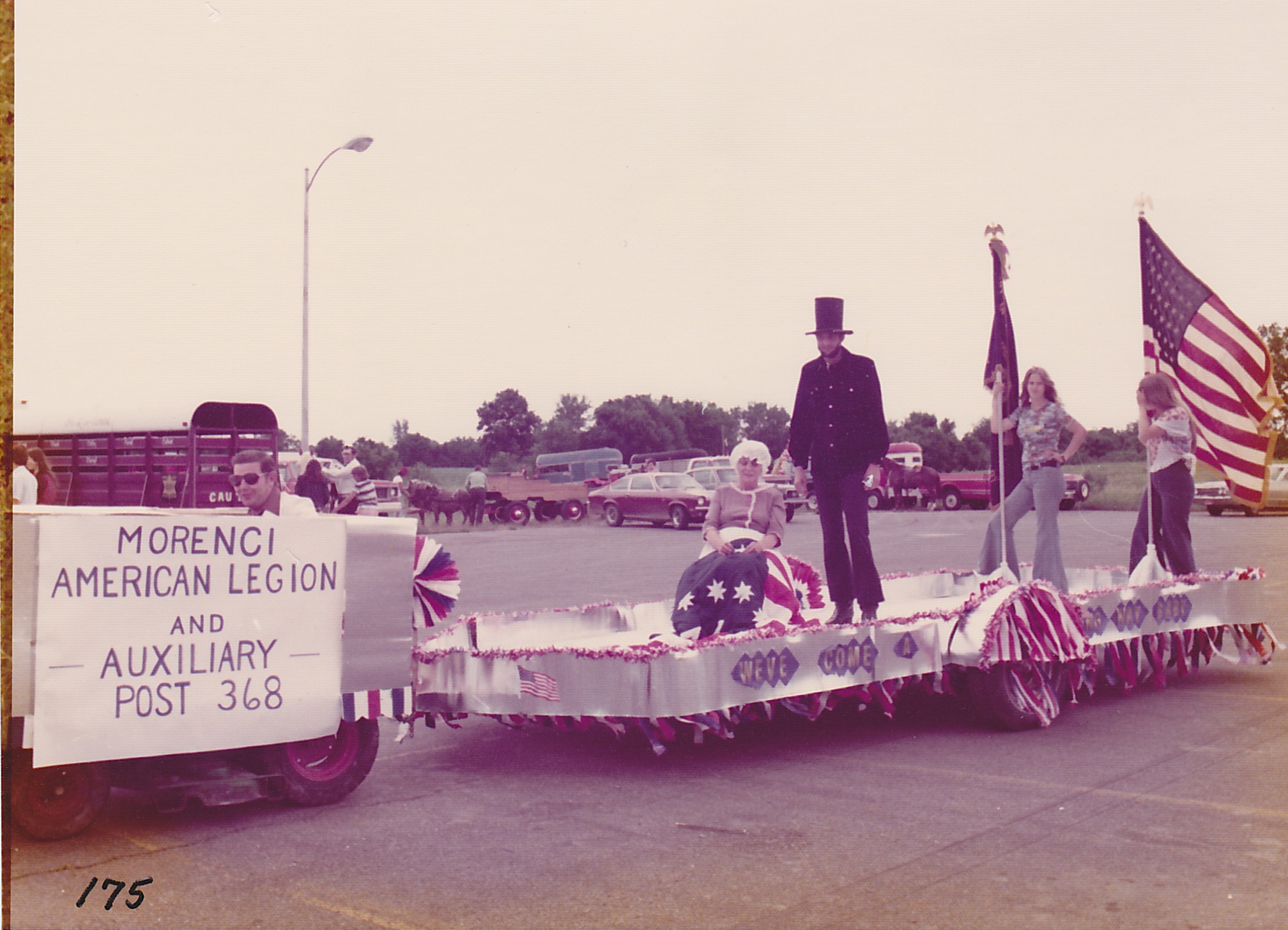 Bicentennial Parade, Legion and Auxiliary Float. July 1976.
