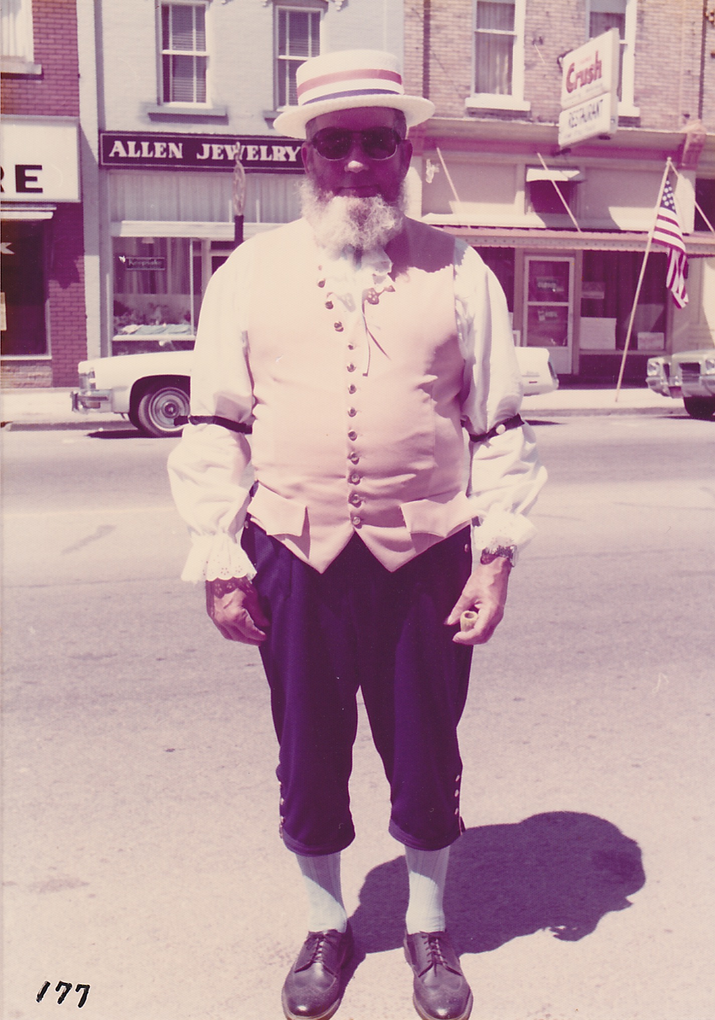 Mahlon Ort in Bicentennial Costume, July 1976.