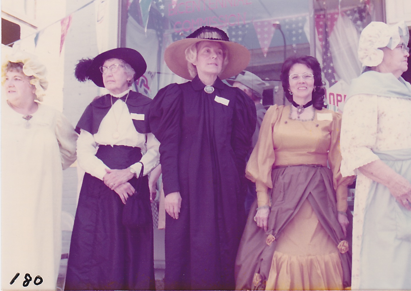 Bicentennial Costume Contest:  Mary Bell, Agnes Knoblauch Lee, Barbara Borton, Imogene Cowgill.