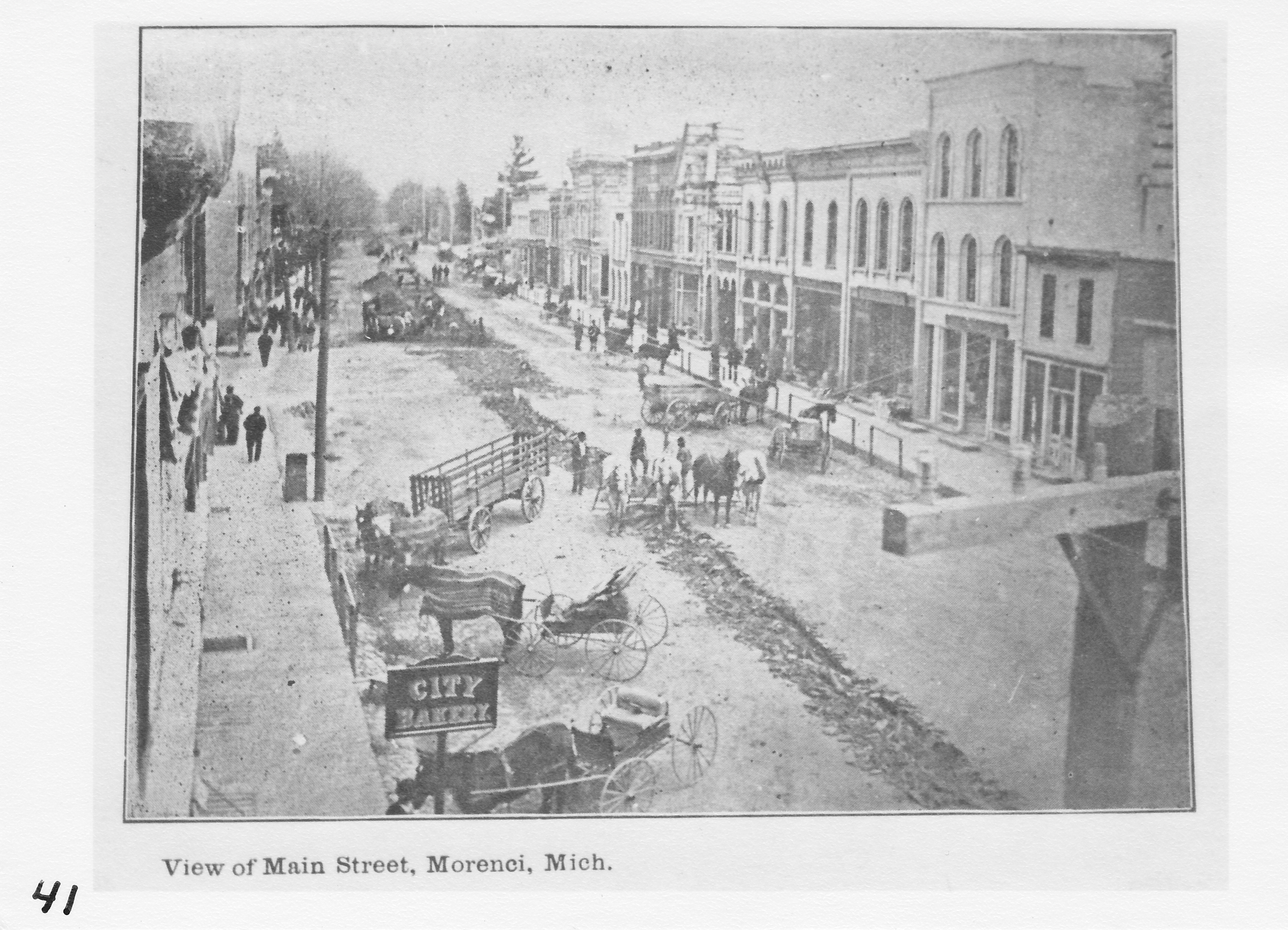 West Main Street looking east – preparing Toledo & Western road bed.  1902.
