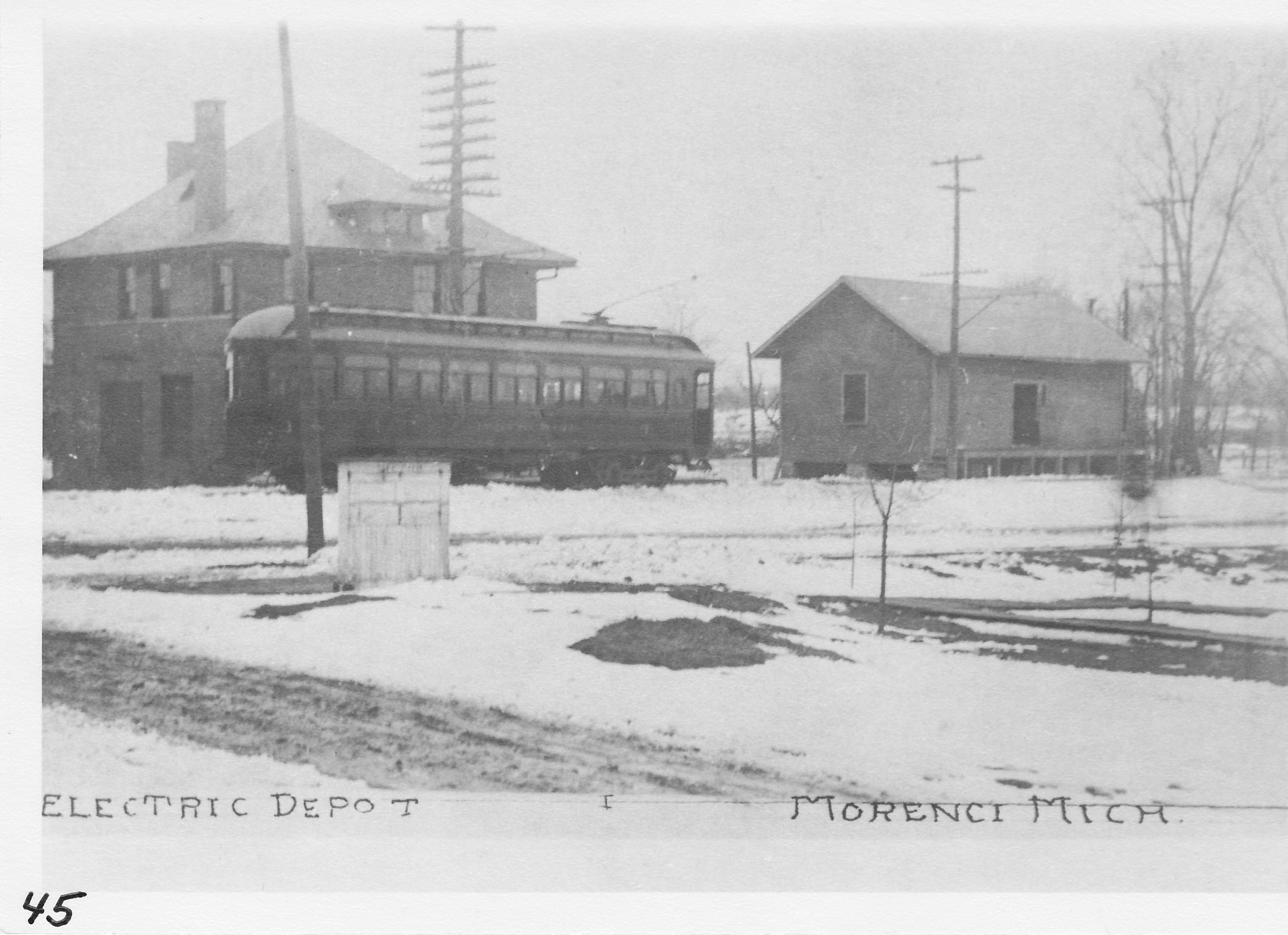 Toledo & Western Railway depot and freight house, 1901-1902.  Still standing.