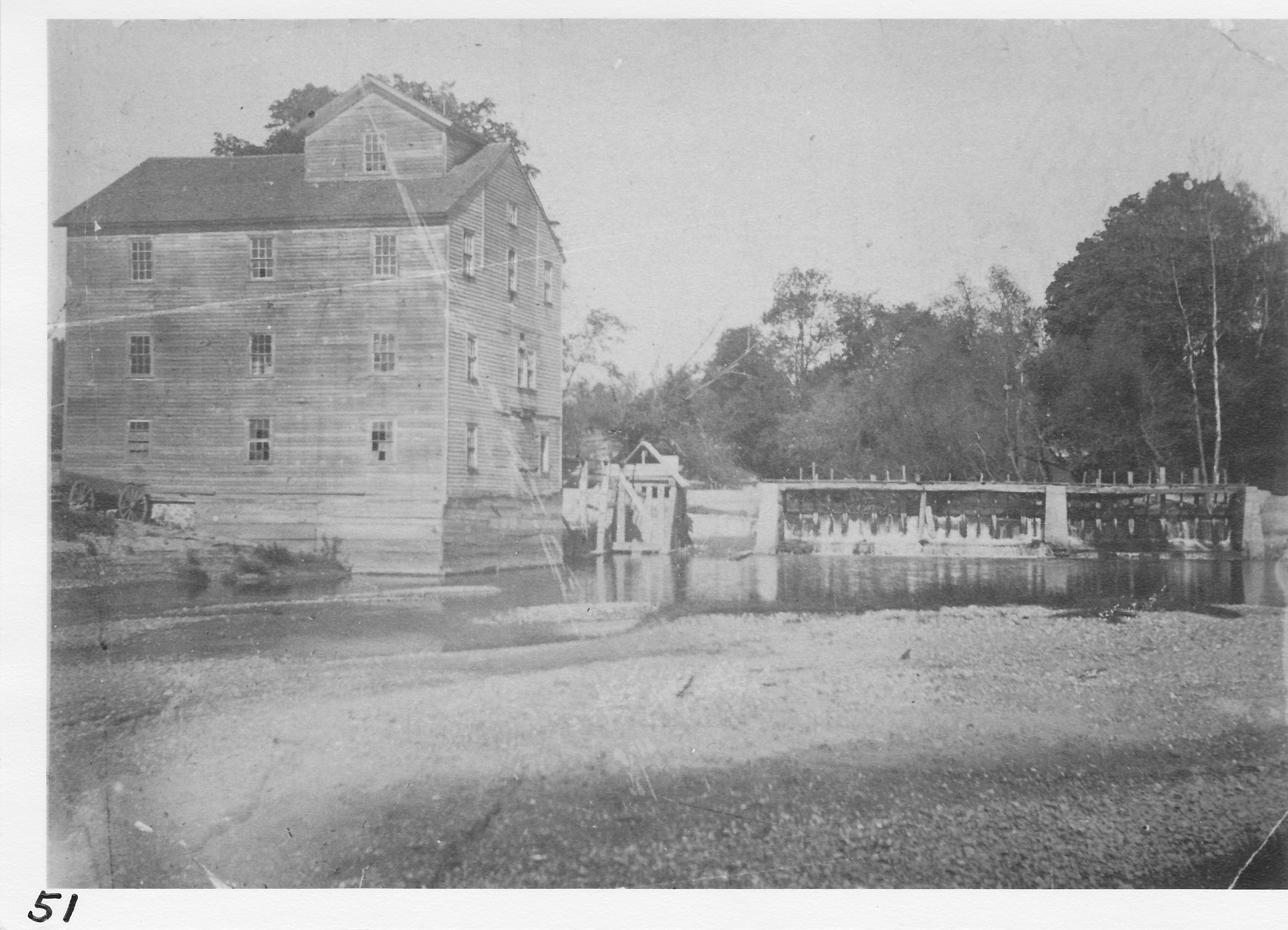 Pegtown Mill, Medina Township built in 1837. Concrete dam remnants still can be seen just north of bridge.