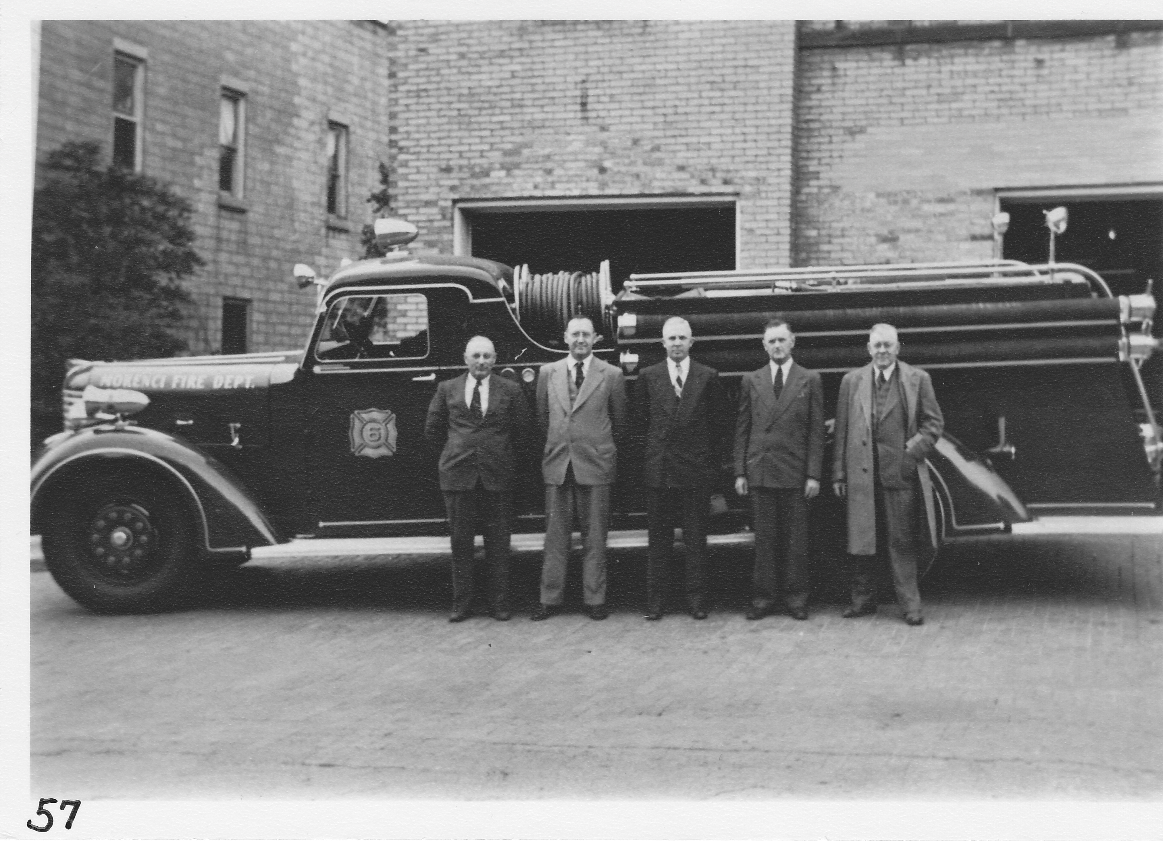 Morenci Volunteer Fire Dept.  Mayor Burton Deyo – Councilmen Doyte Rich, Robert Gardiner, Arthur Buck, D. L. Bancroft.