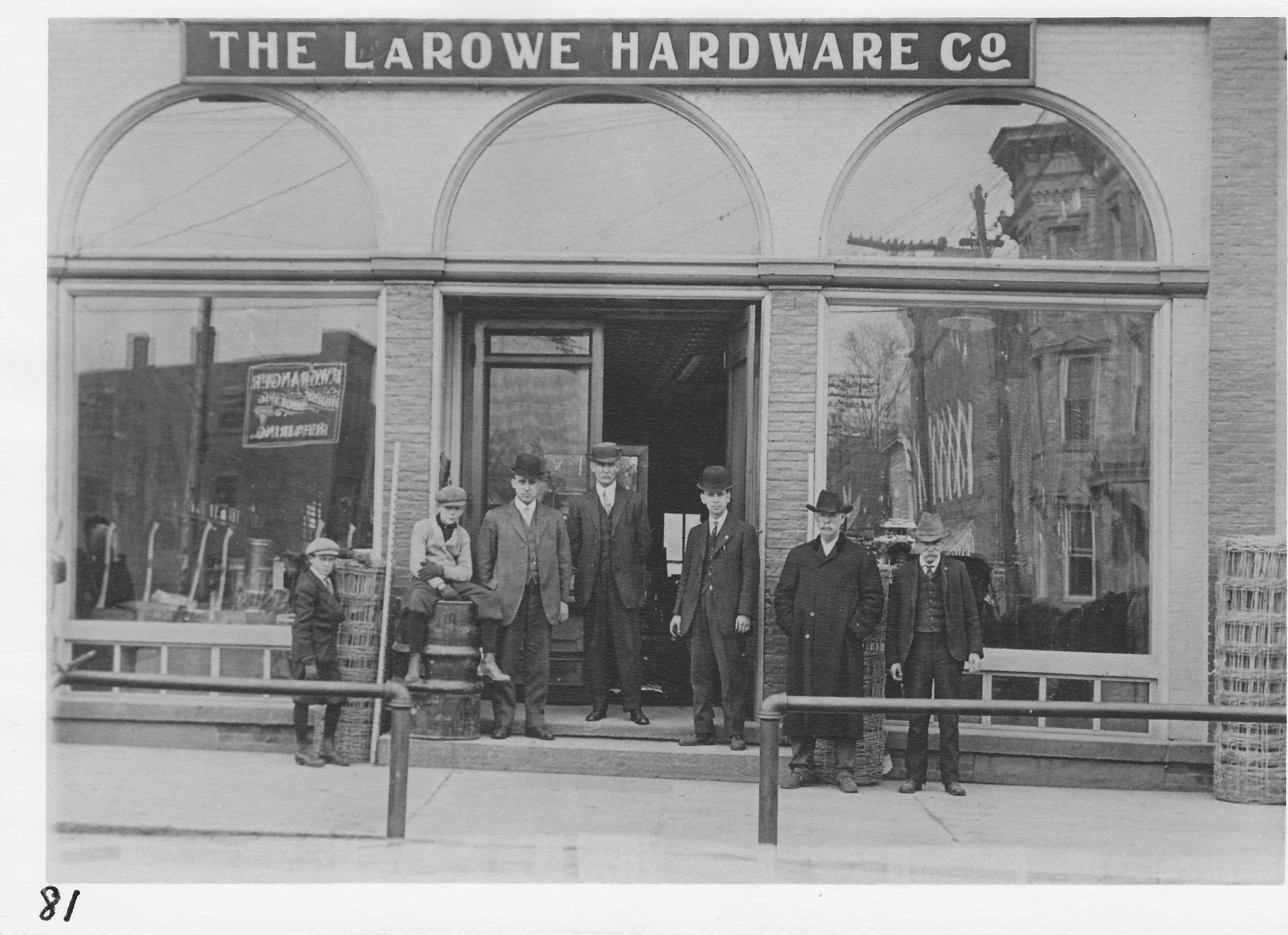 LaRowe Hardware Company, first location south side of Main Street where bank building now stands.
