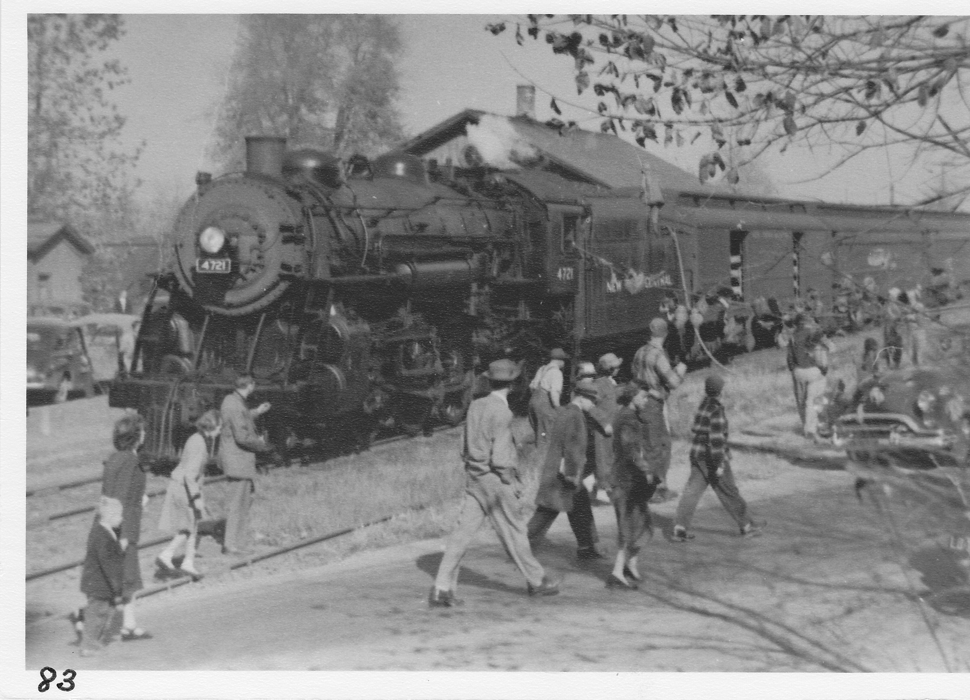 An excursion on New York Central Railroad, one of last runs before freight service ended. Passenger service to Morenci ended in 1938.