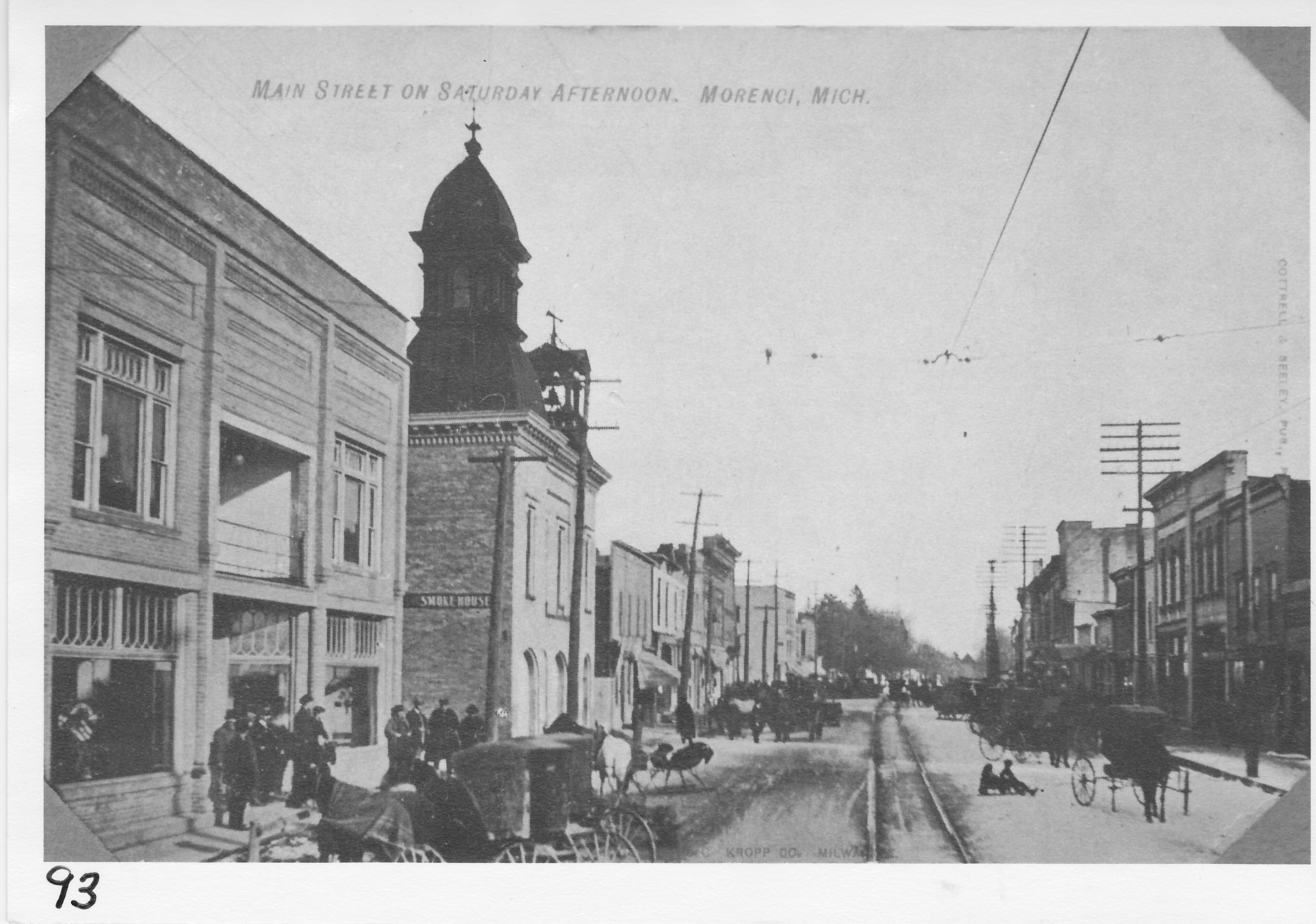 West Main St. on a winter day about 1913, looking east from what later became Meyer Furniture Store.