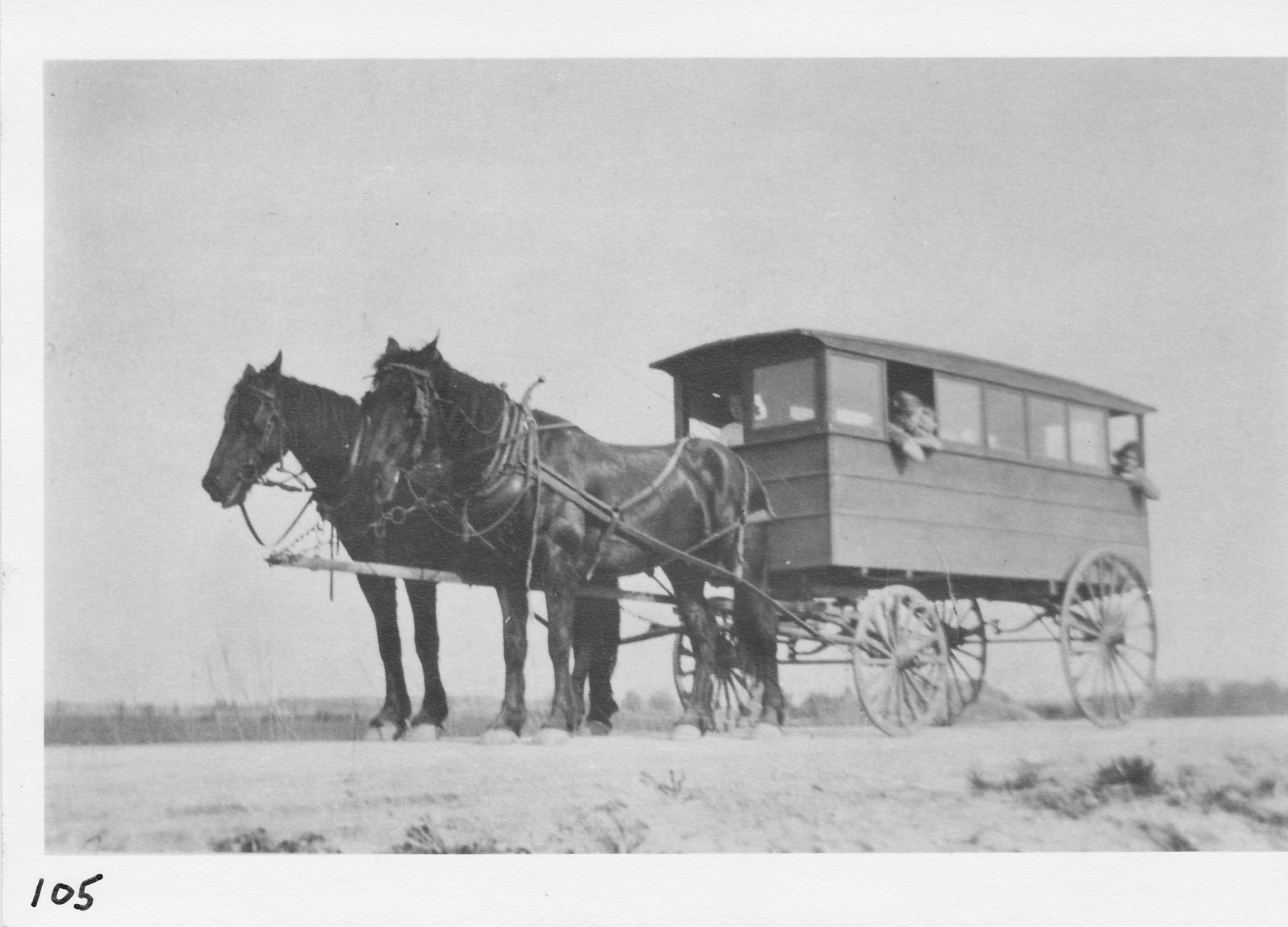 Early day Chesterfield, Ohio, school bus.