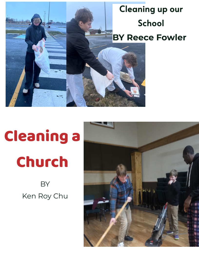 hhs leadership projects.  cleaning up the school grounds and cleaning up a local church