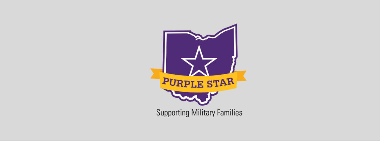 Ohio Purple Star Image - Ohio Outline With Purple Star banner. Supporting Military Families