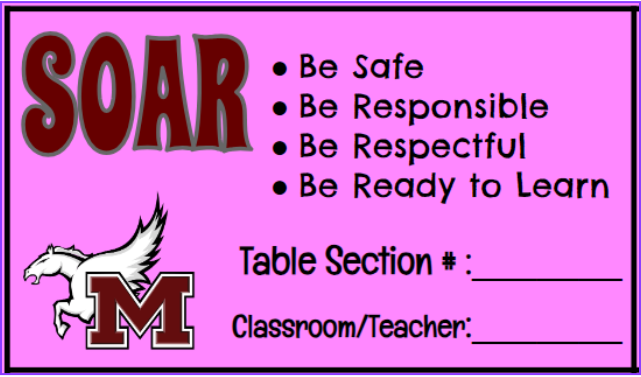 Classroom wide, if majority of the class is demonstrating the cafeteria expectations, the class can earn a slip to potentially eat in our new “1050 Club”, which is a VIP section in the cafeteria which is awarded weekly to one classroom in each grade.