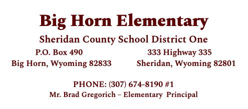 BigHorn Elementary Address/Phone