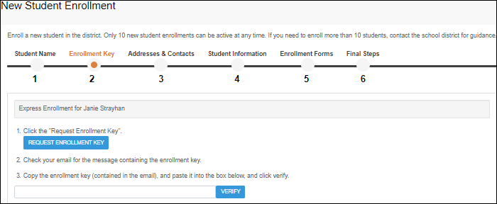 Parent Enrollment Step 2