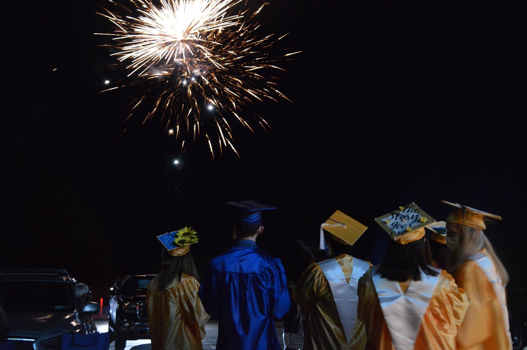Graduation Outdoors Fireworks