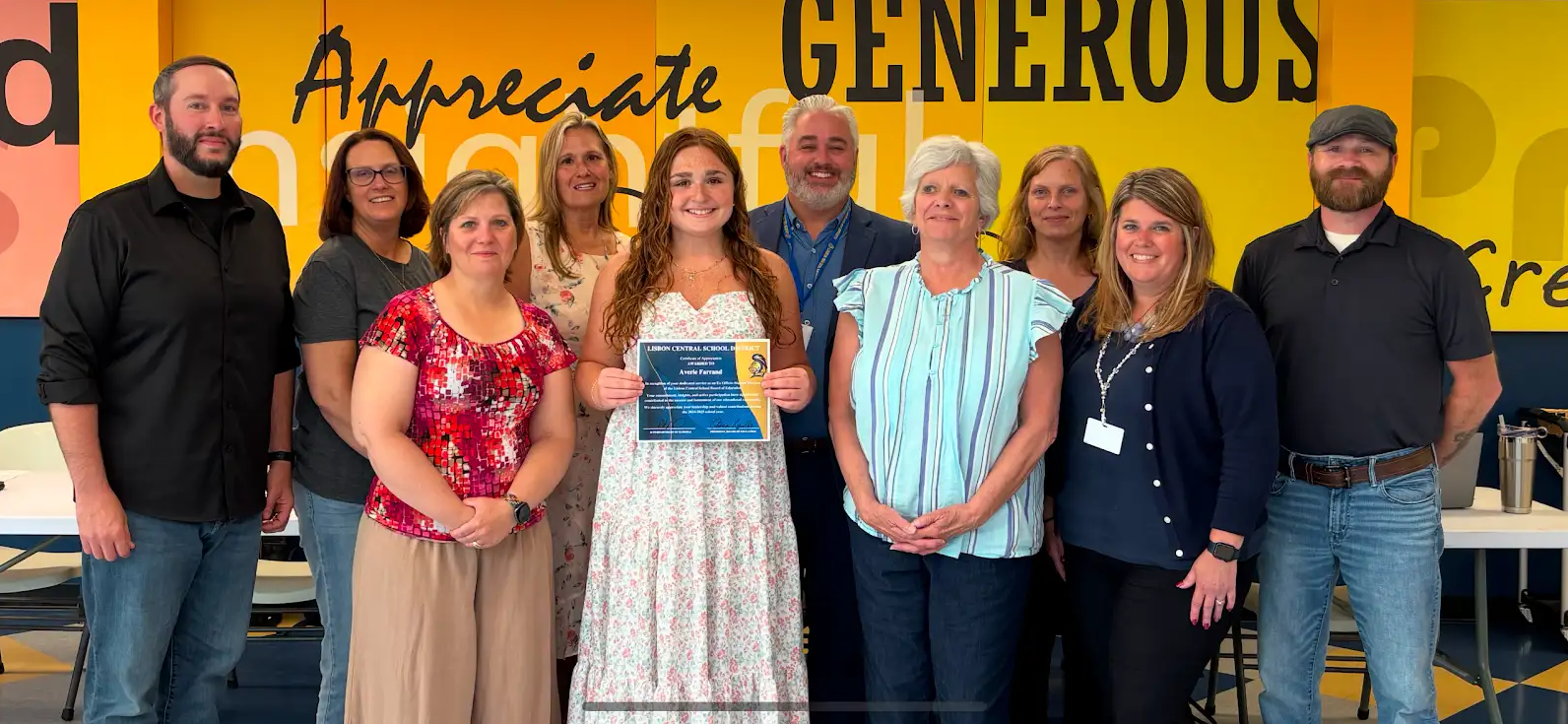 Lisbon Central School Board of Education & Student Ex-Officio Averie Farrand