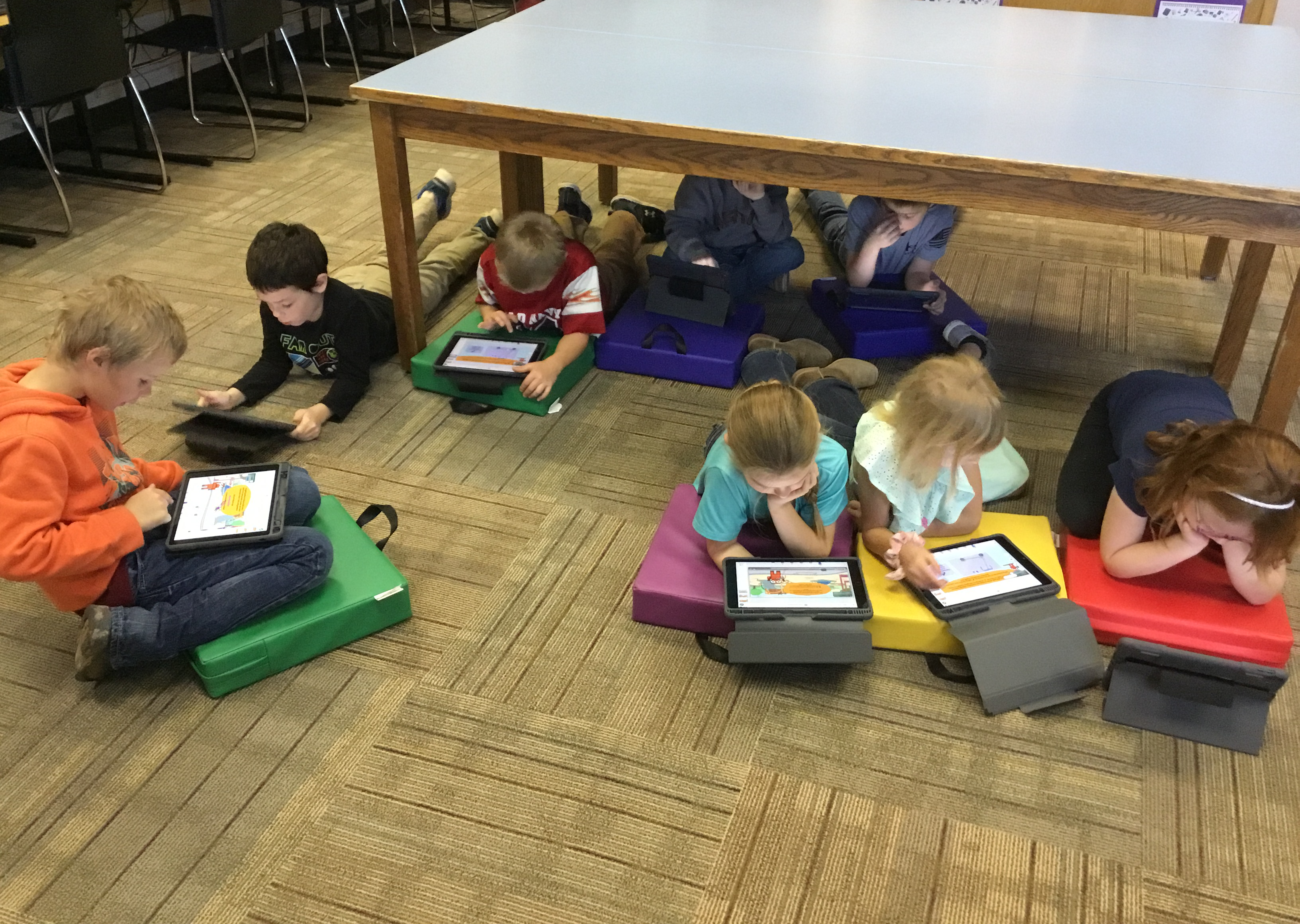 Elementary Students working on iPads