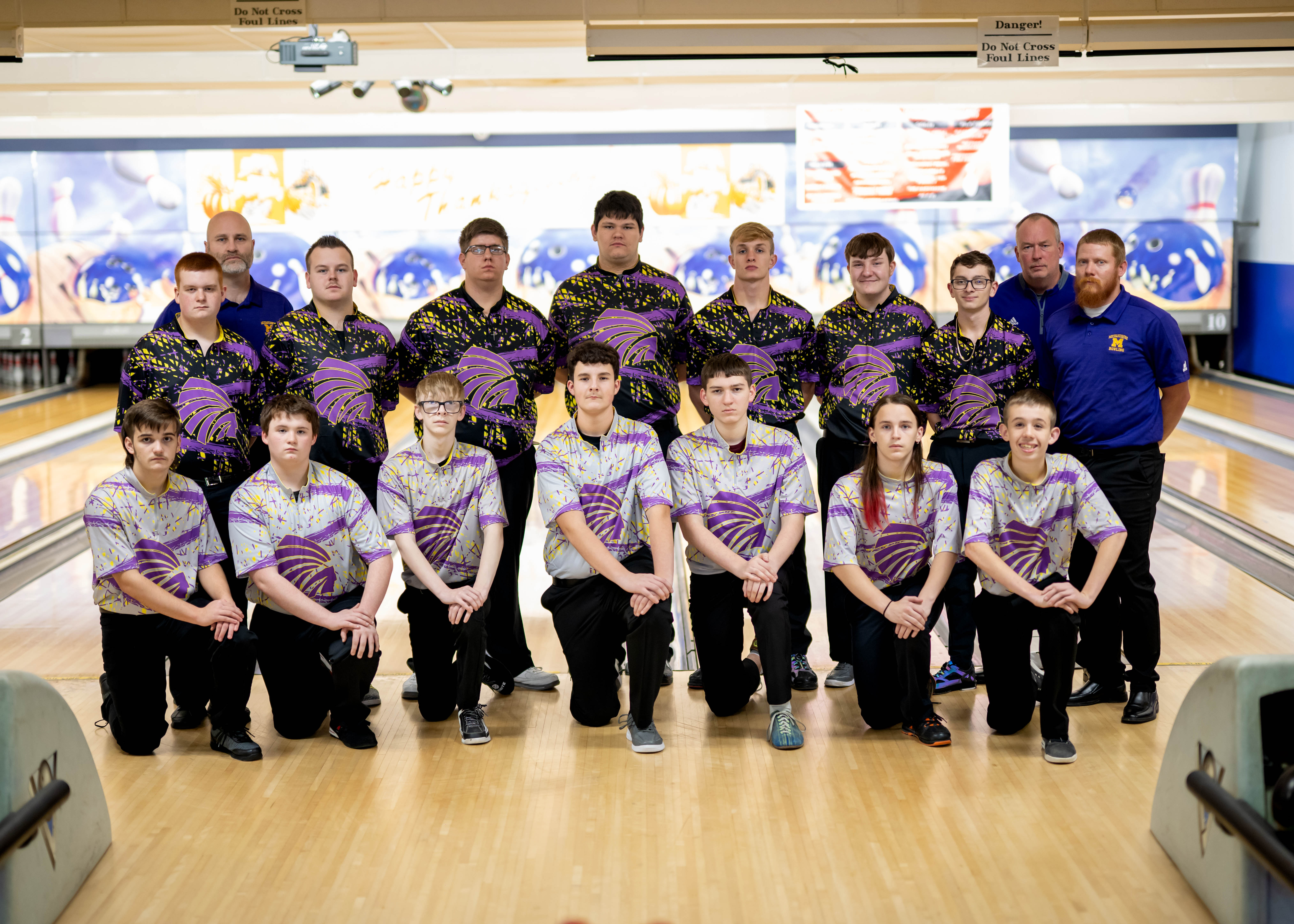 Boys Bowling Team Picture With Coach