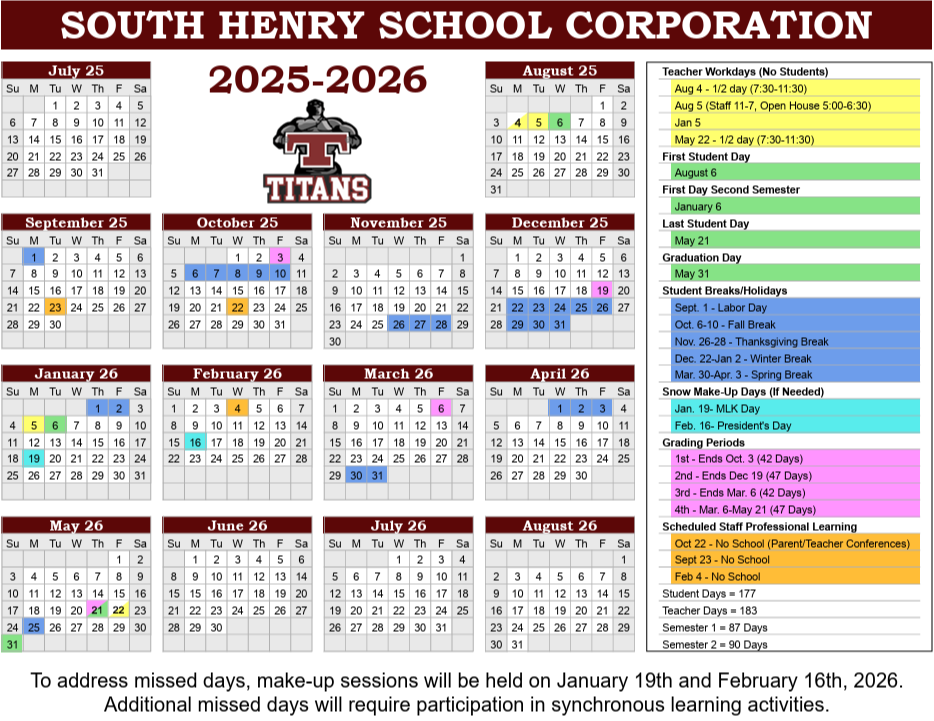 2025-2026 School Calendar