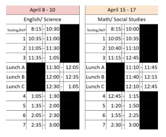 bell schedule