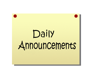 Daily Announcements