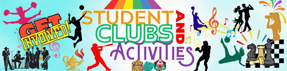 decorative title tat says Student clubs and activities