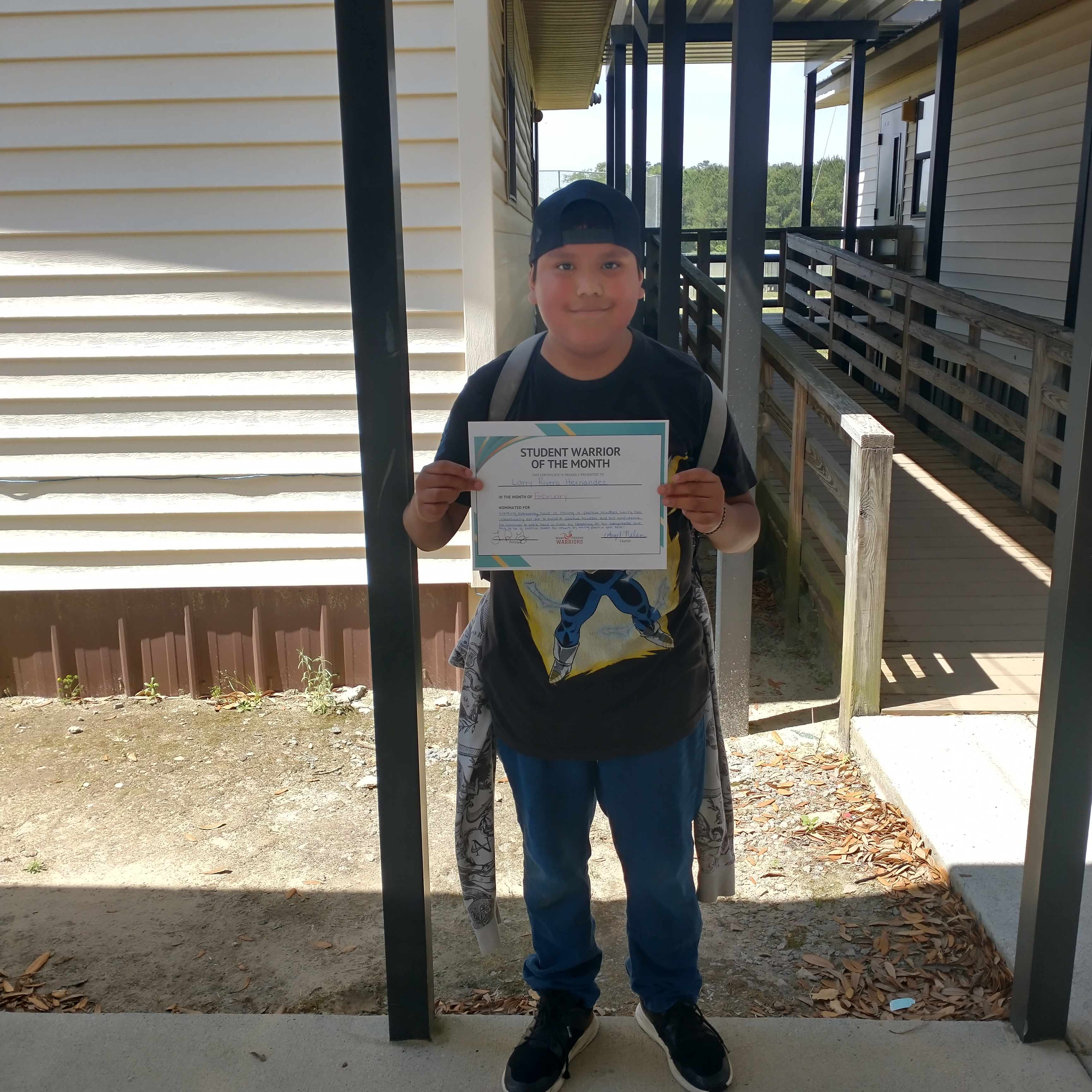 6th Grade February student Warrior of the Month