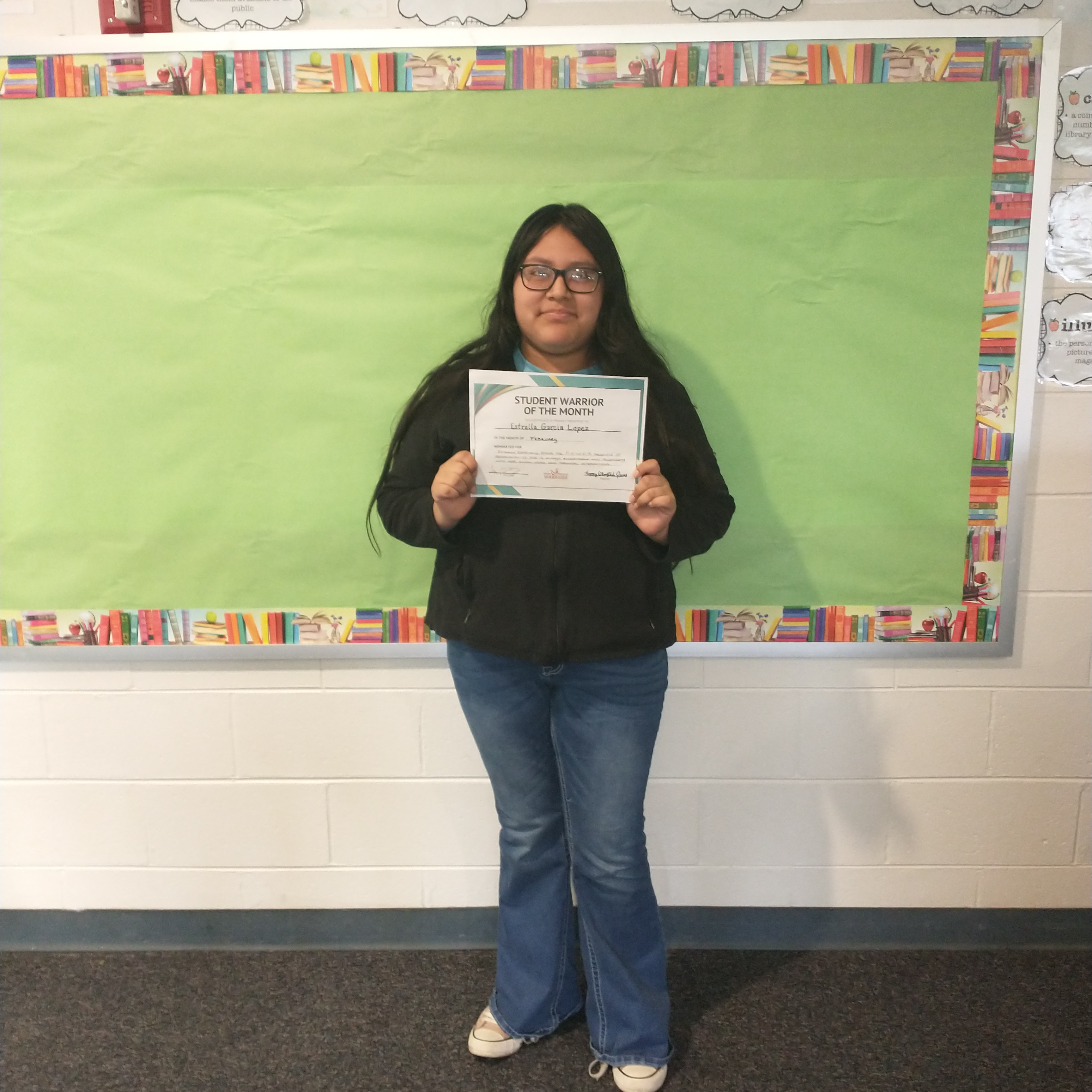 8th grade February student Warrior of the Month