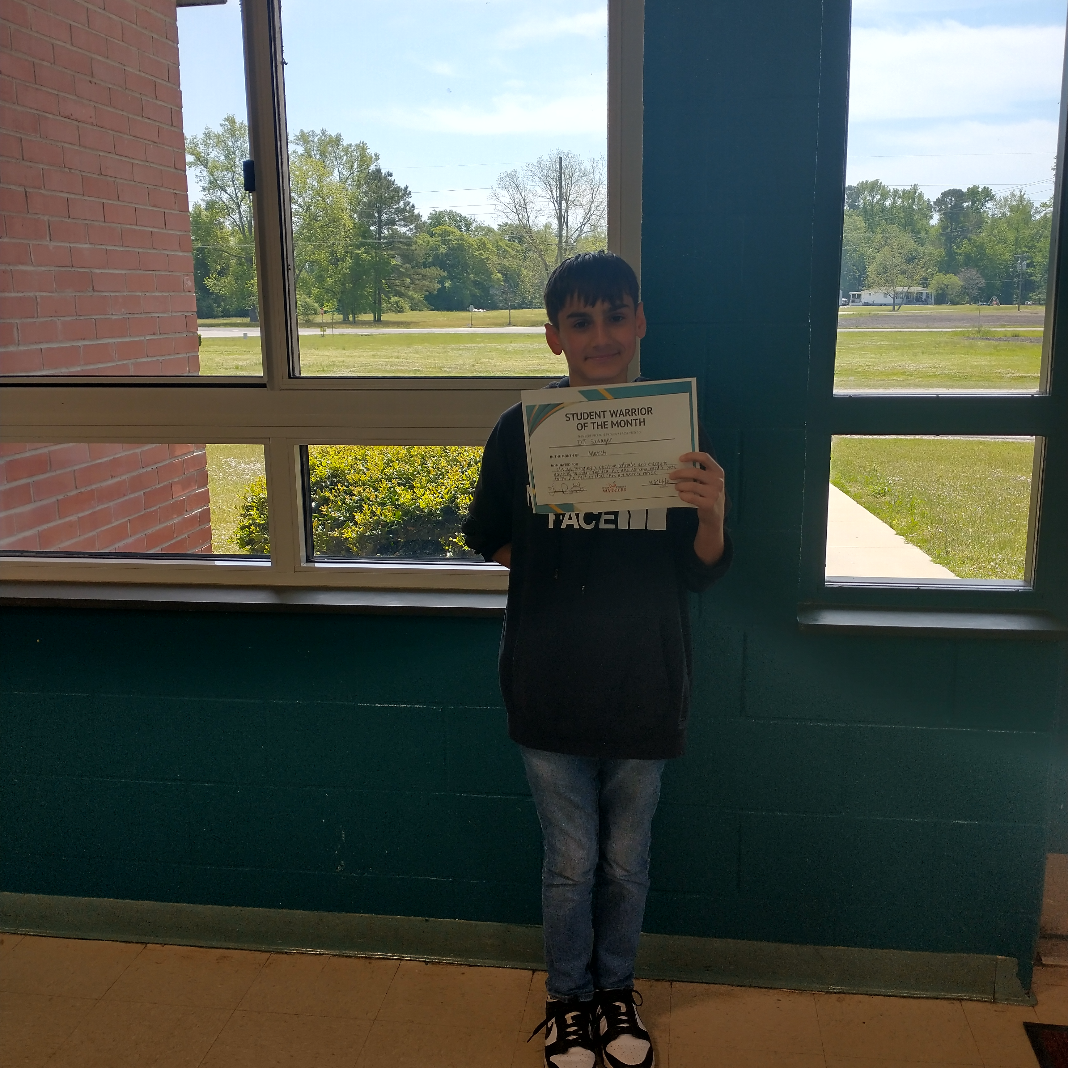Congratulations to our 7th grade March student Warrior of the Month!