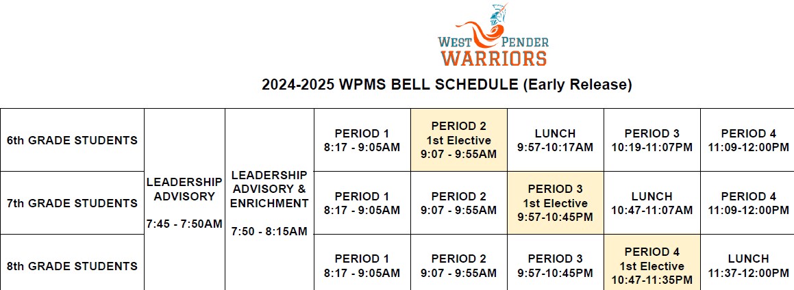 2024-2025 Early Release