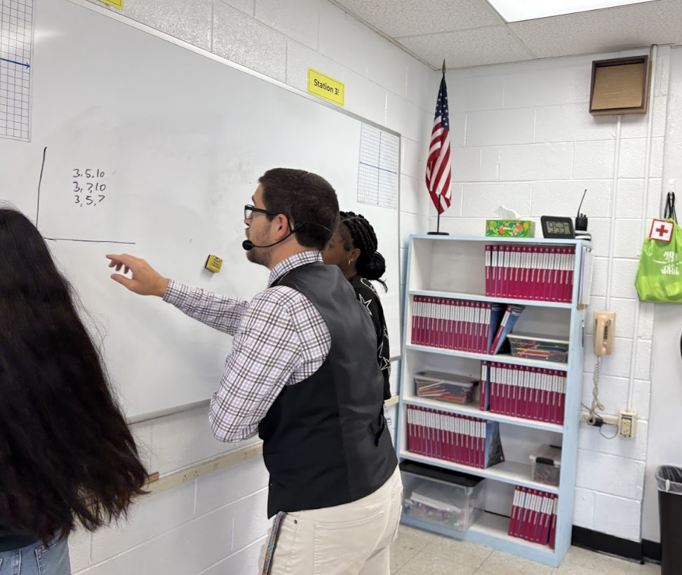 Mr. Greenleaf's students using vertical thinking spaces