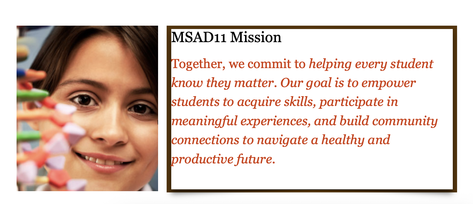 MSAD11 Mission Statement