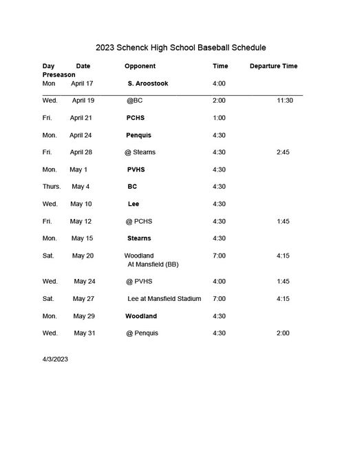 Baseball East Millinocket Schools