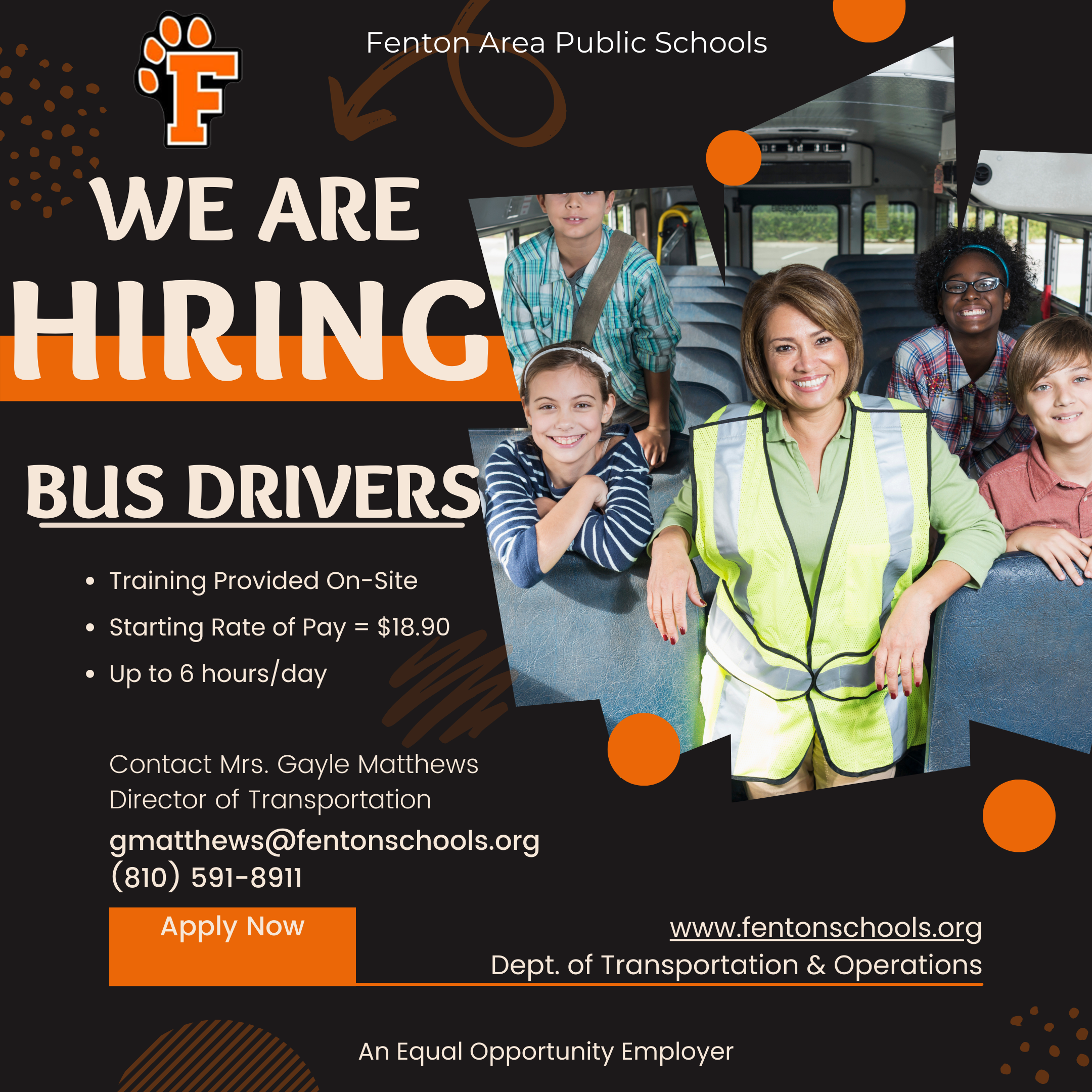 We Are Hiring - Bus Drivers Job Posting