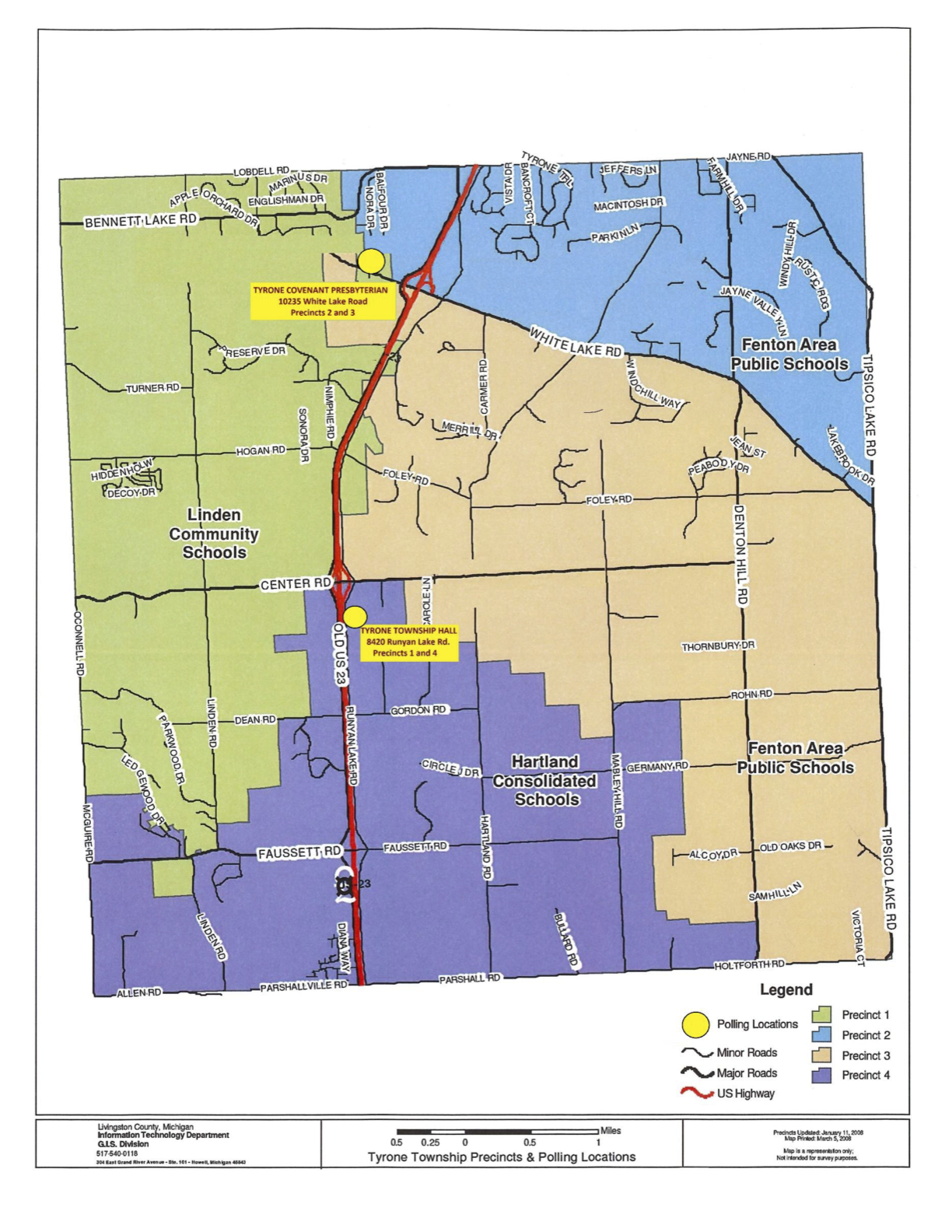 Tyrone Township Precinct Map