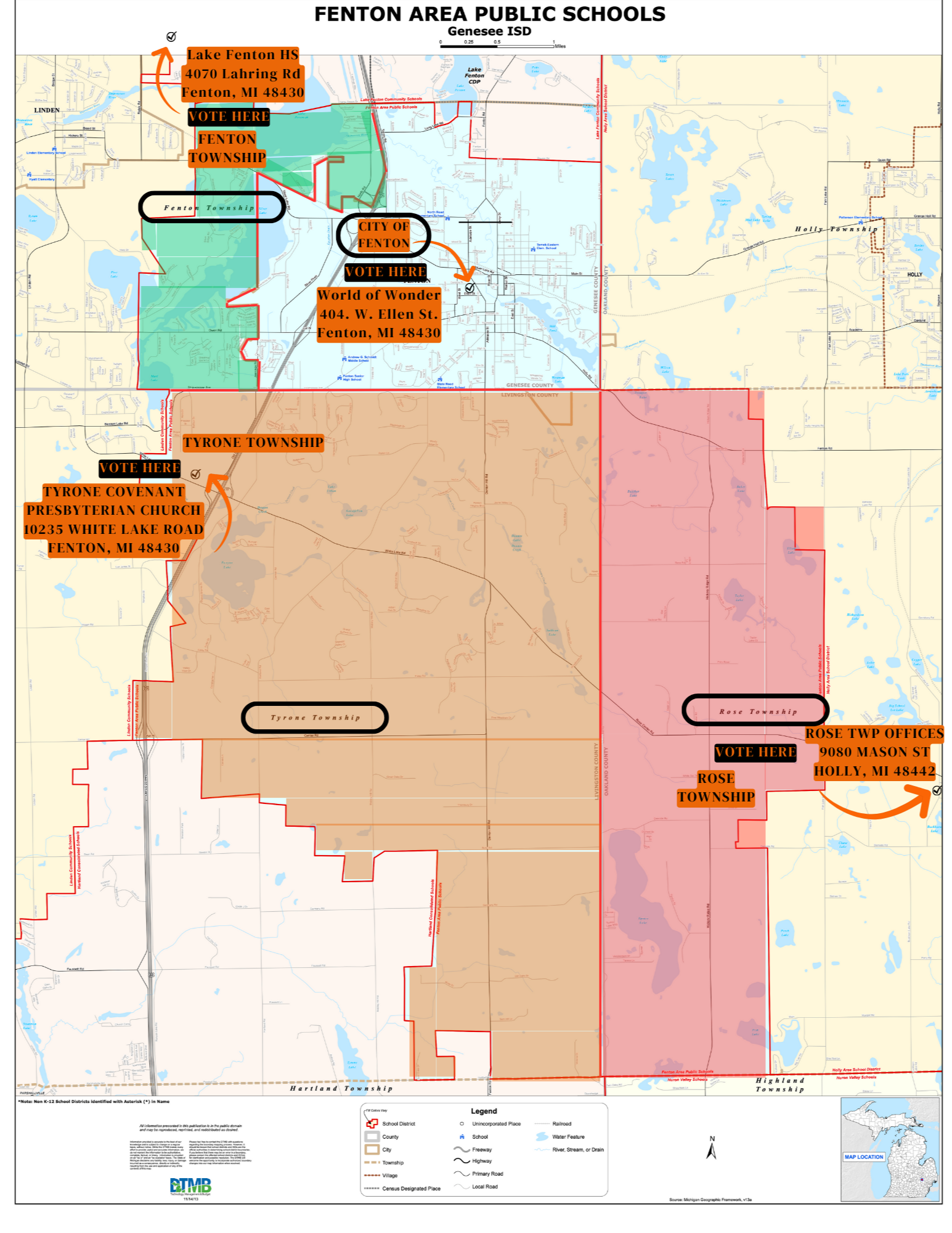 Fenton Schools Precinct Voting Map