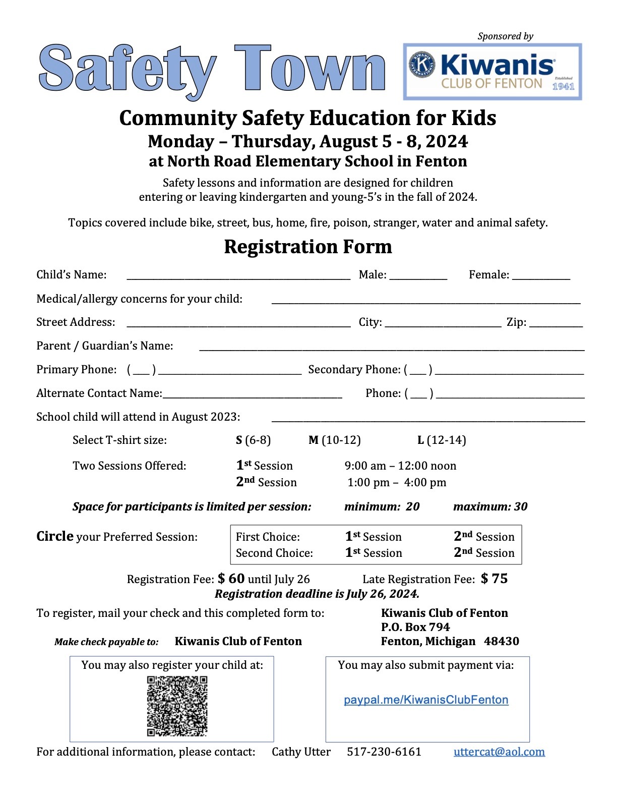 Kiwanis Safety Town Flyer