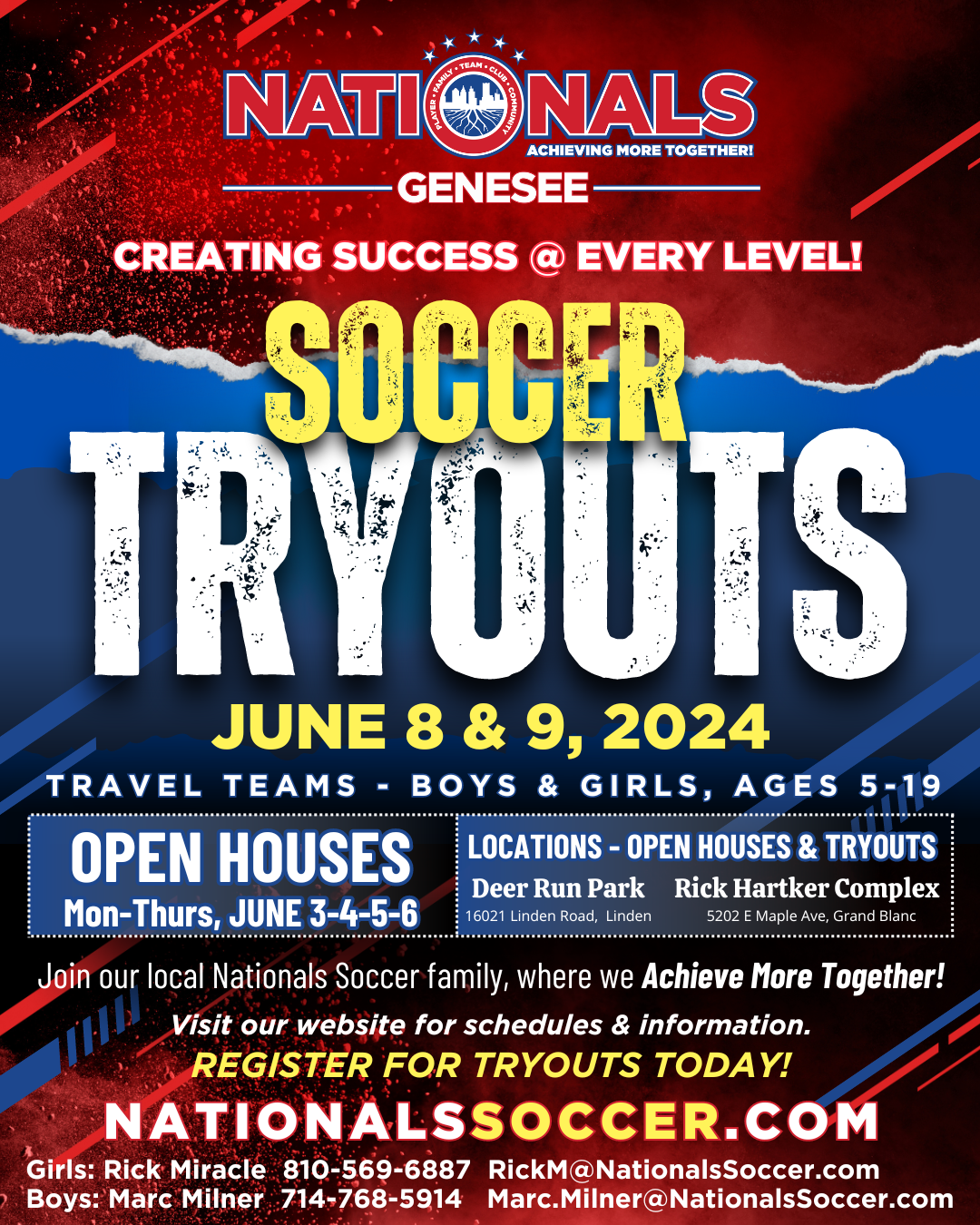 Genesee Nationals Soccer Tryouts