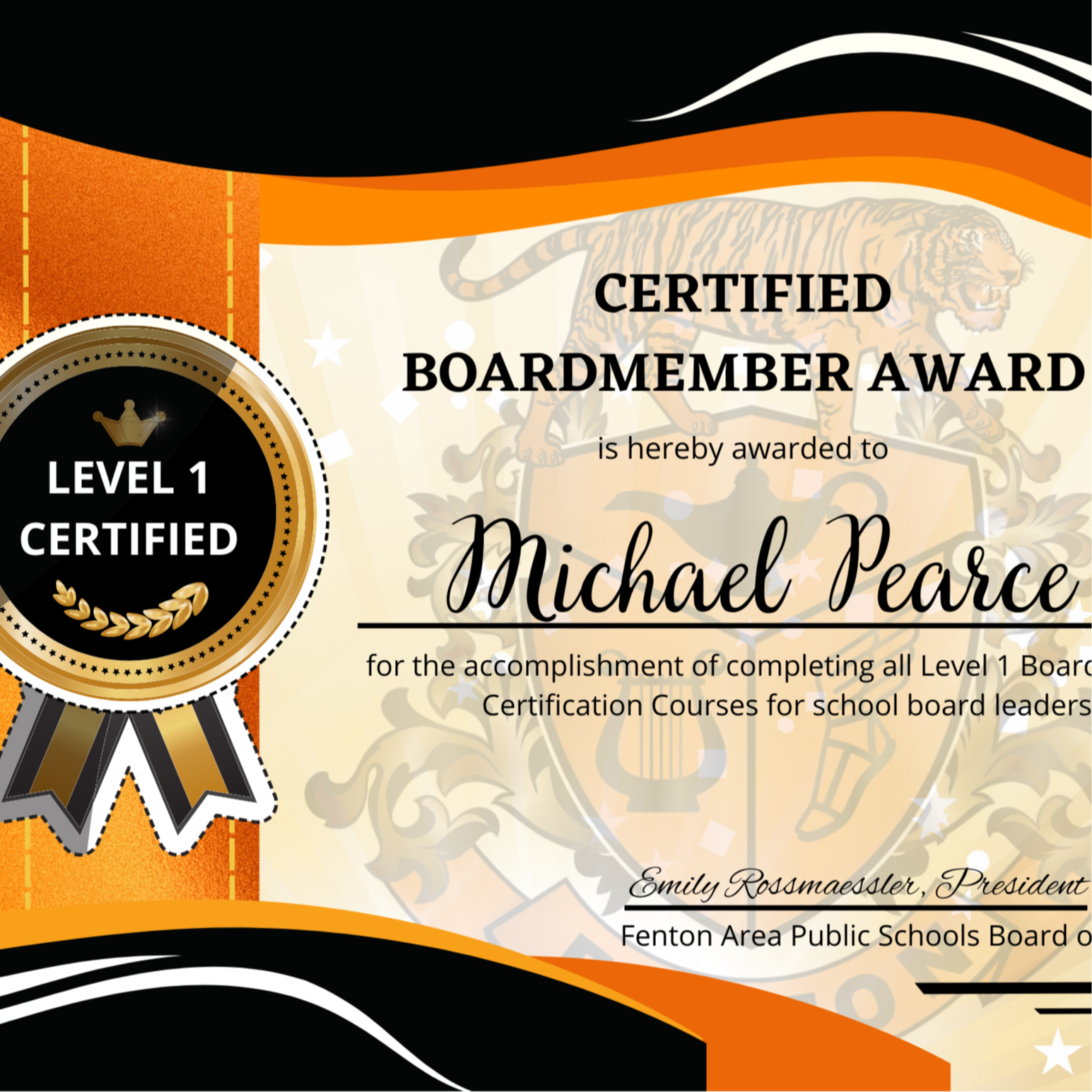 Board Certificate