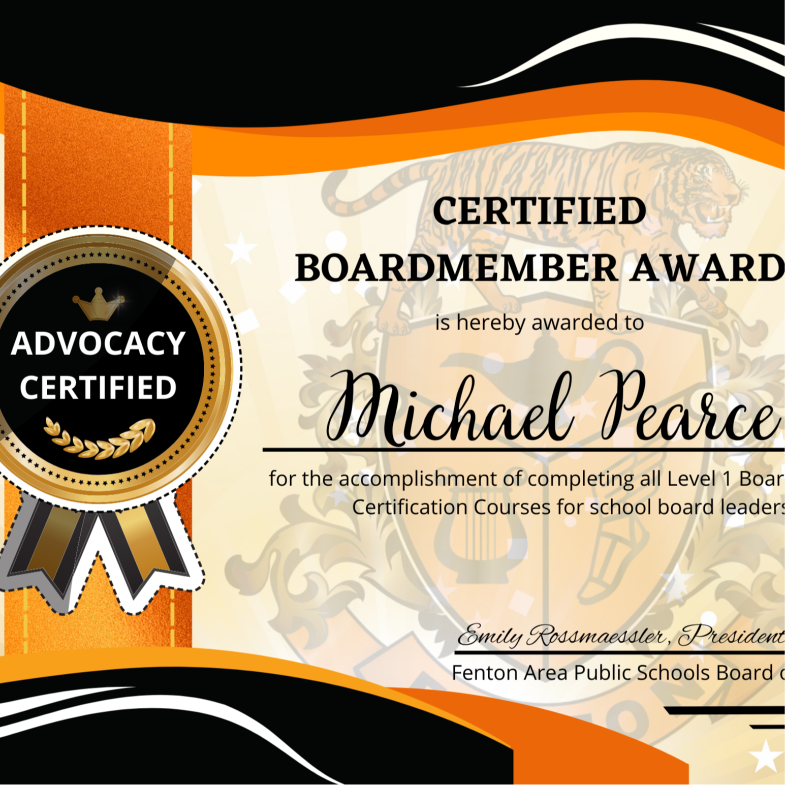 Board Certificate